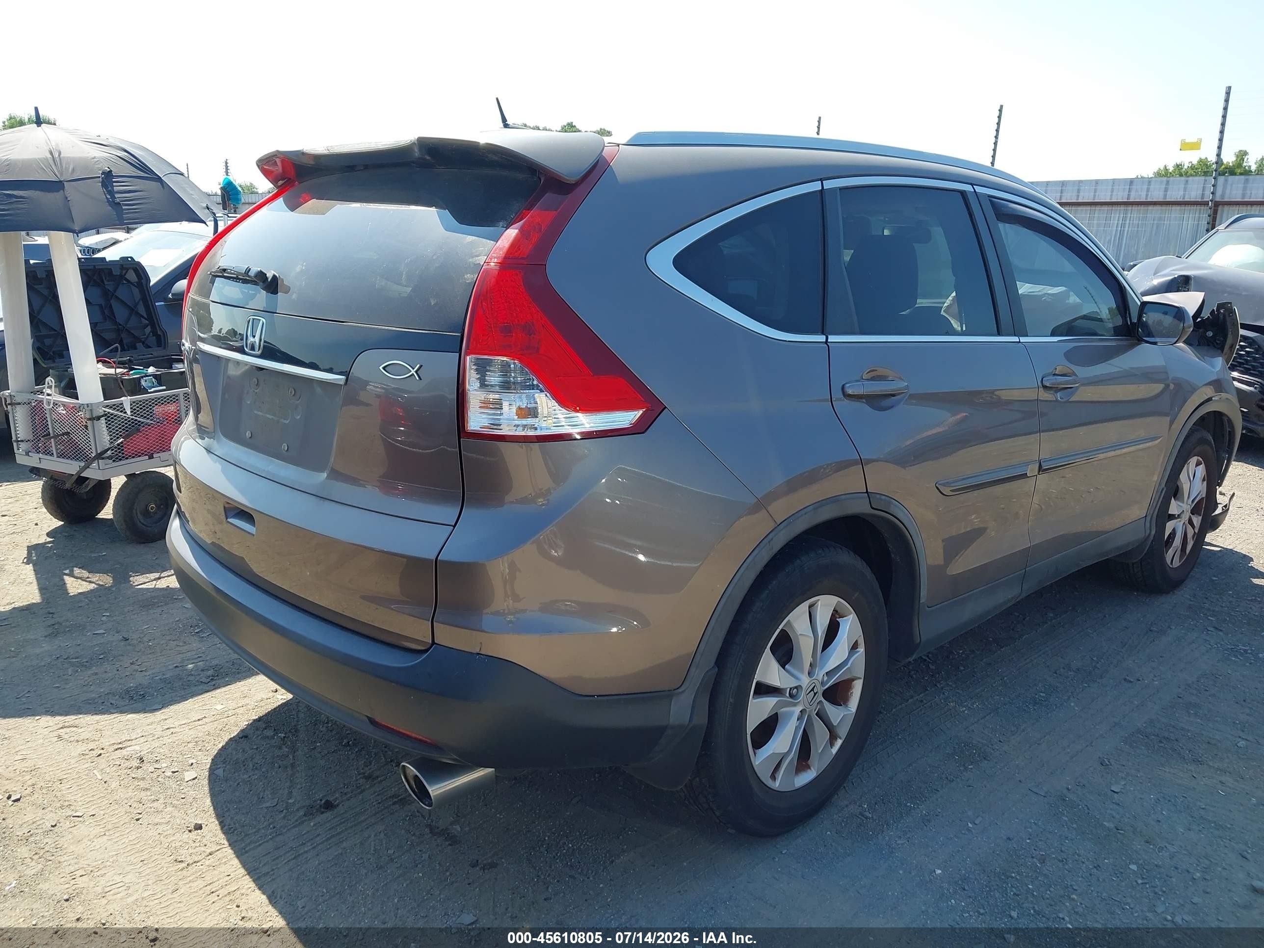 2013 Honda Cr-v Ex-l Gray vin: 5J6RM3H7XDL015828