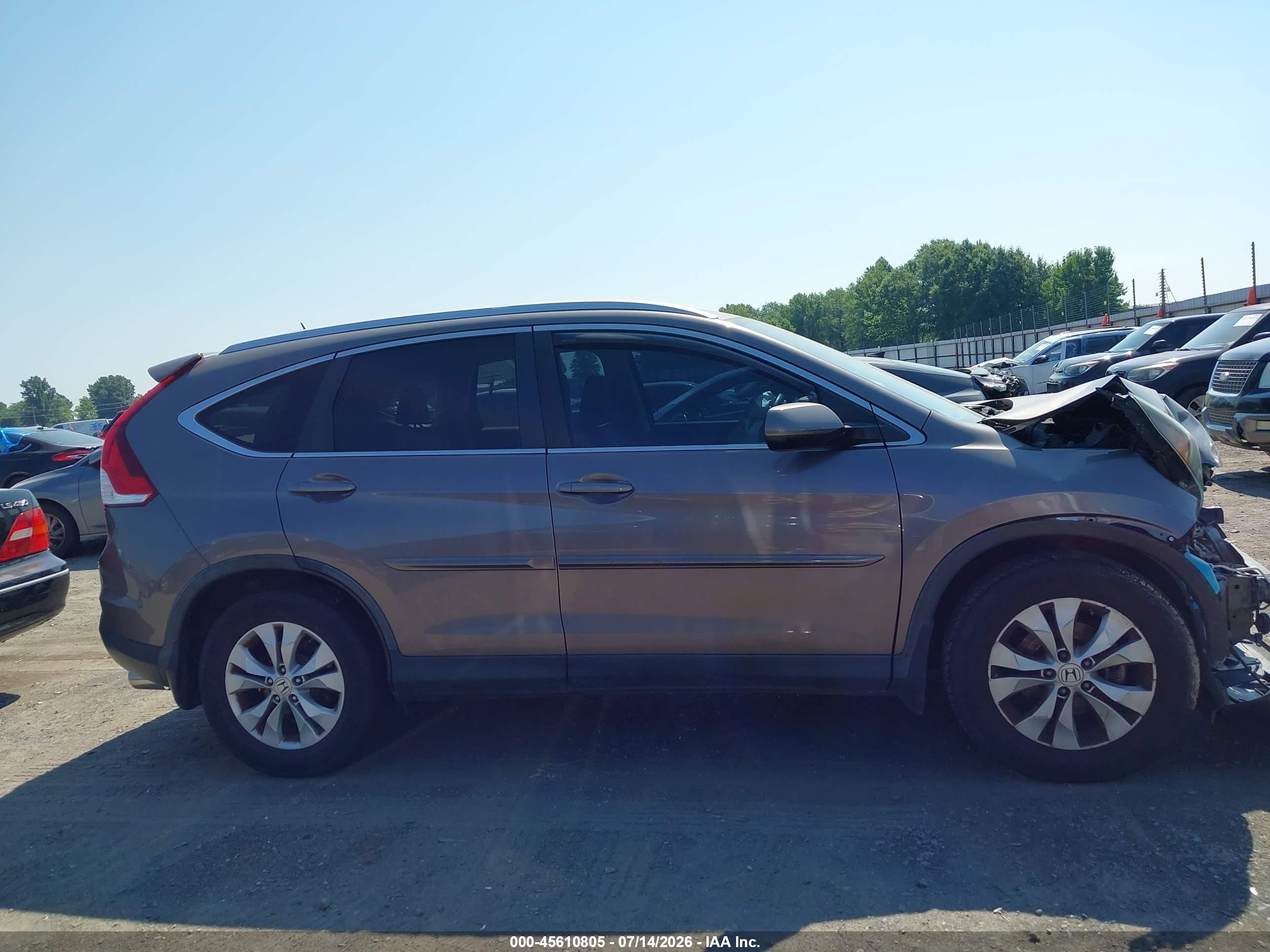 2013 Honda Cr-v Ex-l Gray vin: 5J6RM3H7XDL015828