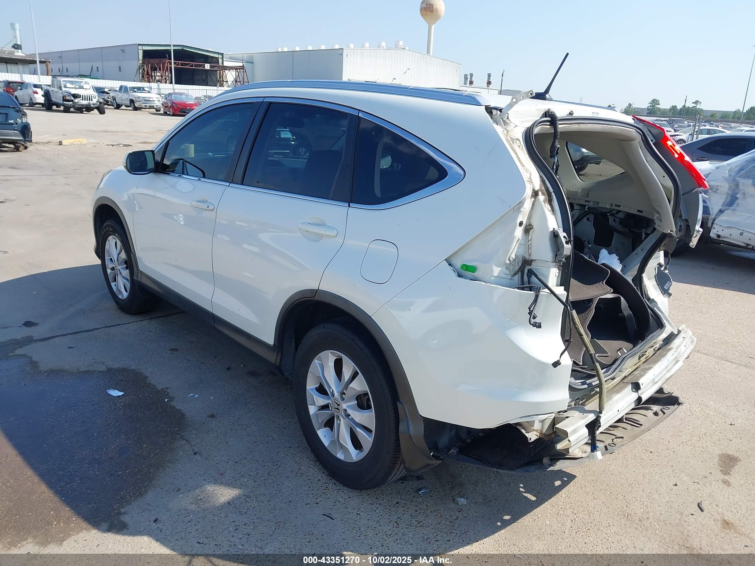 2013 Honda Cr-v Ex-l White vin: 5J6RM3H7XDL019698