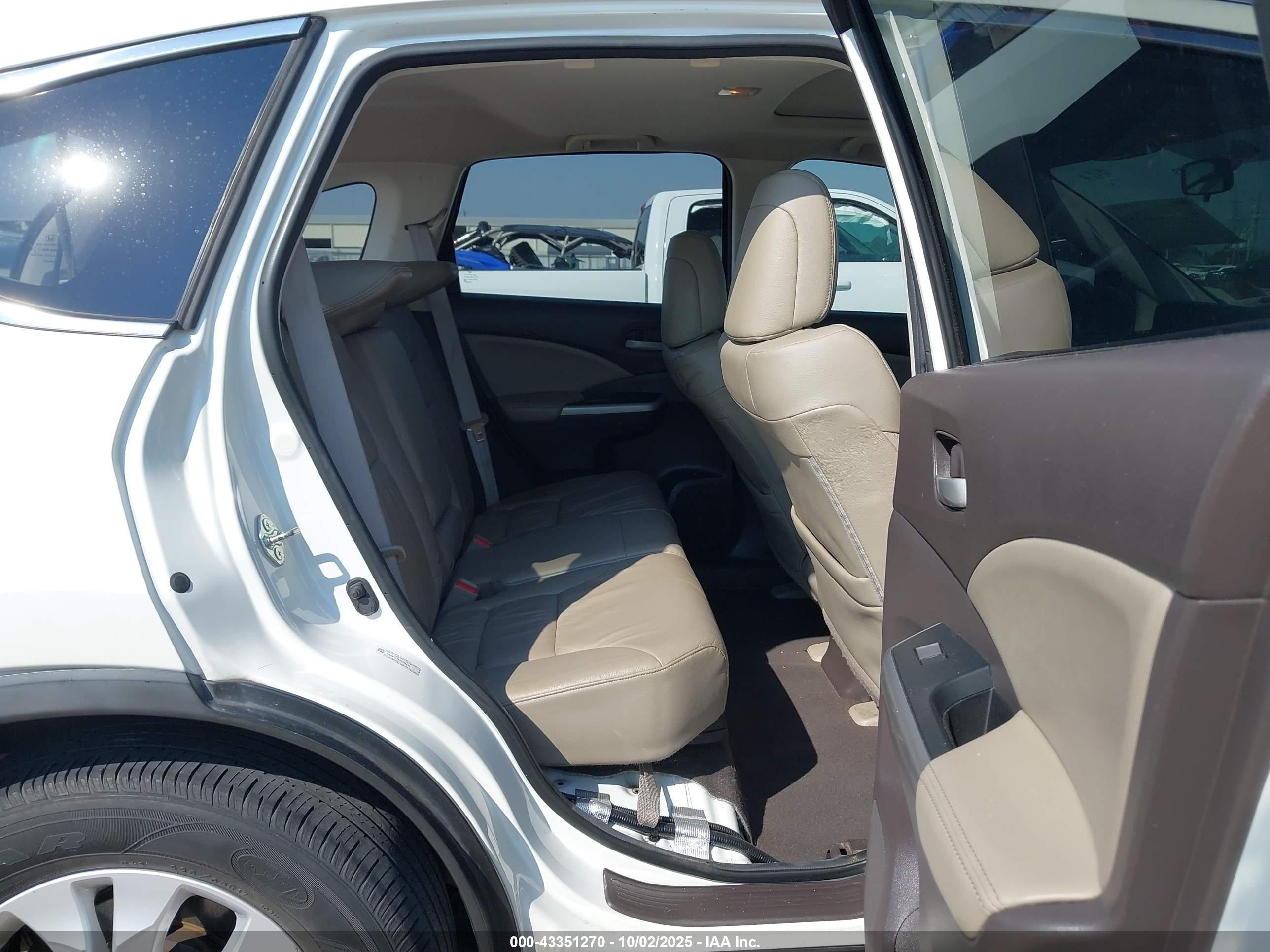 2013 Honda Cr-v Ex-l White vin: 5J6RM3H7XDL019698