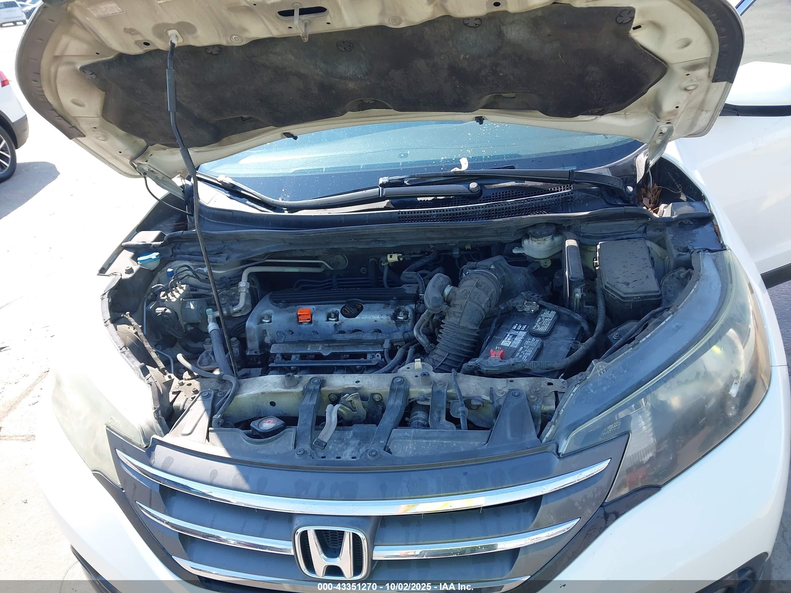 2013 Honda Cr-v Ex-l White vin: 5J6RM3H7XDL019698