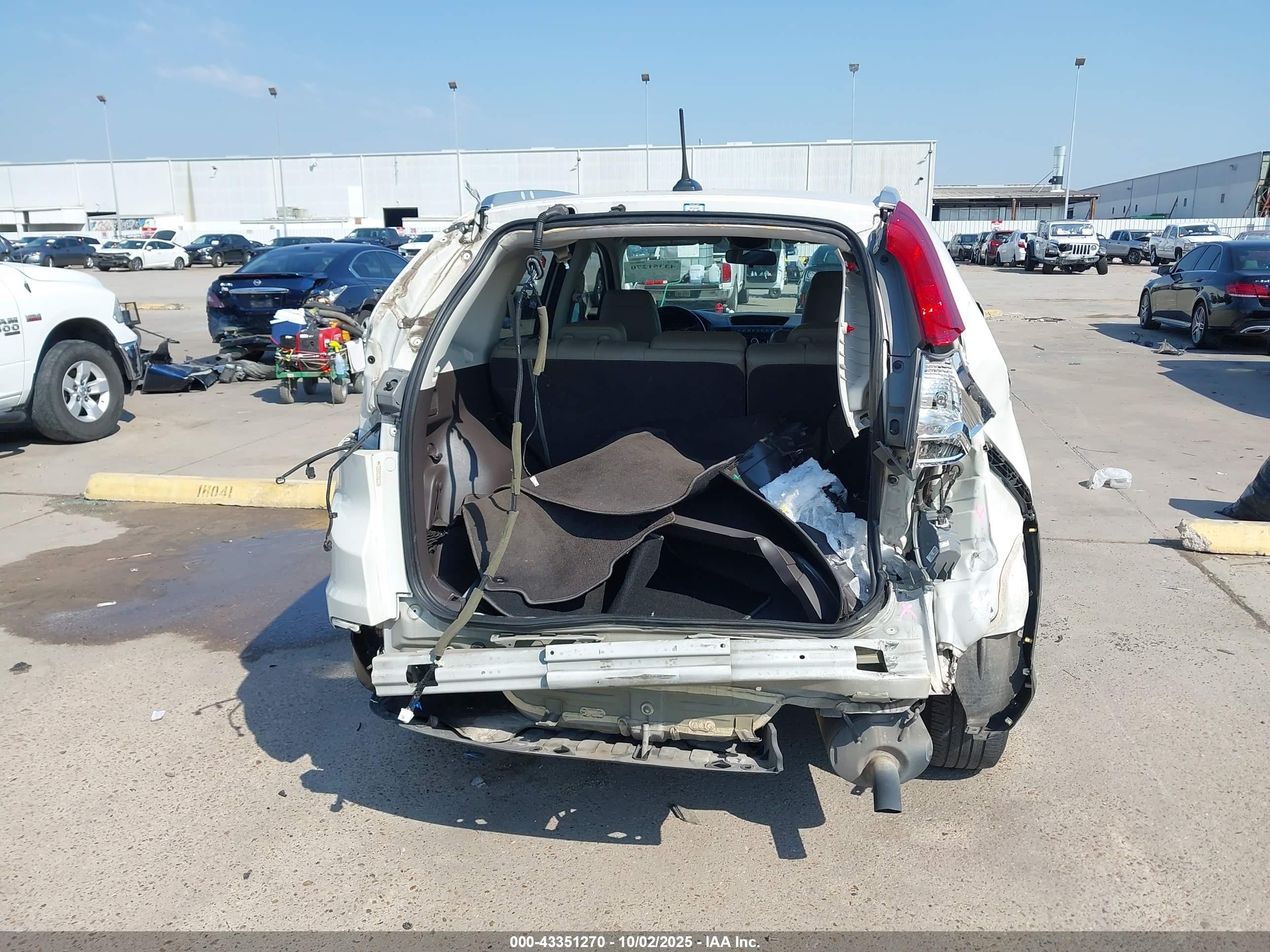 2013 Honda Cr-v Ex-l White vin: 5J6RM3H7XDL019698