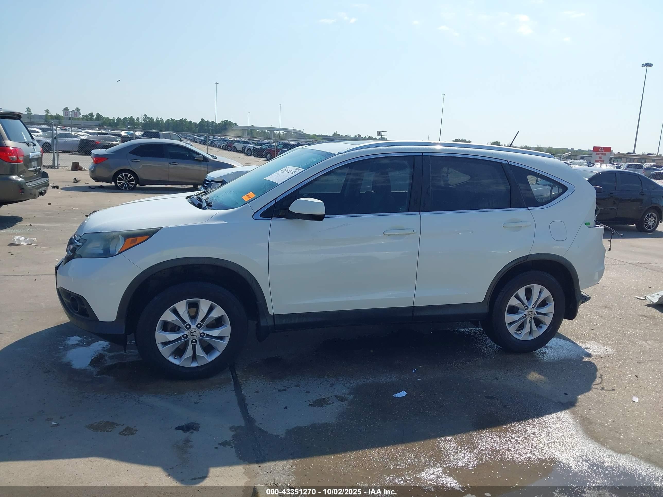 2013 Honda Cr-v Ex-l White vin: 5J6RM3H7XDL019698