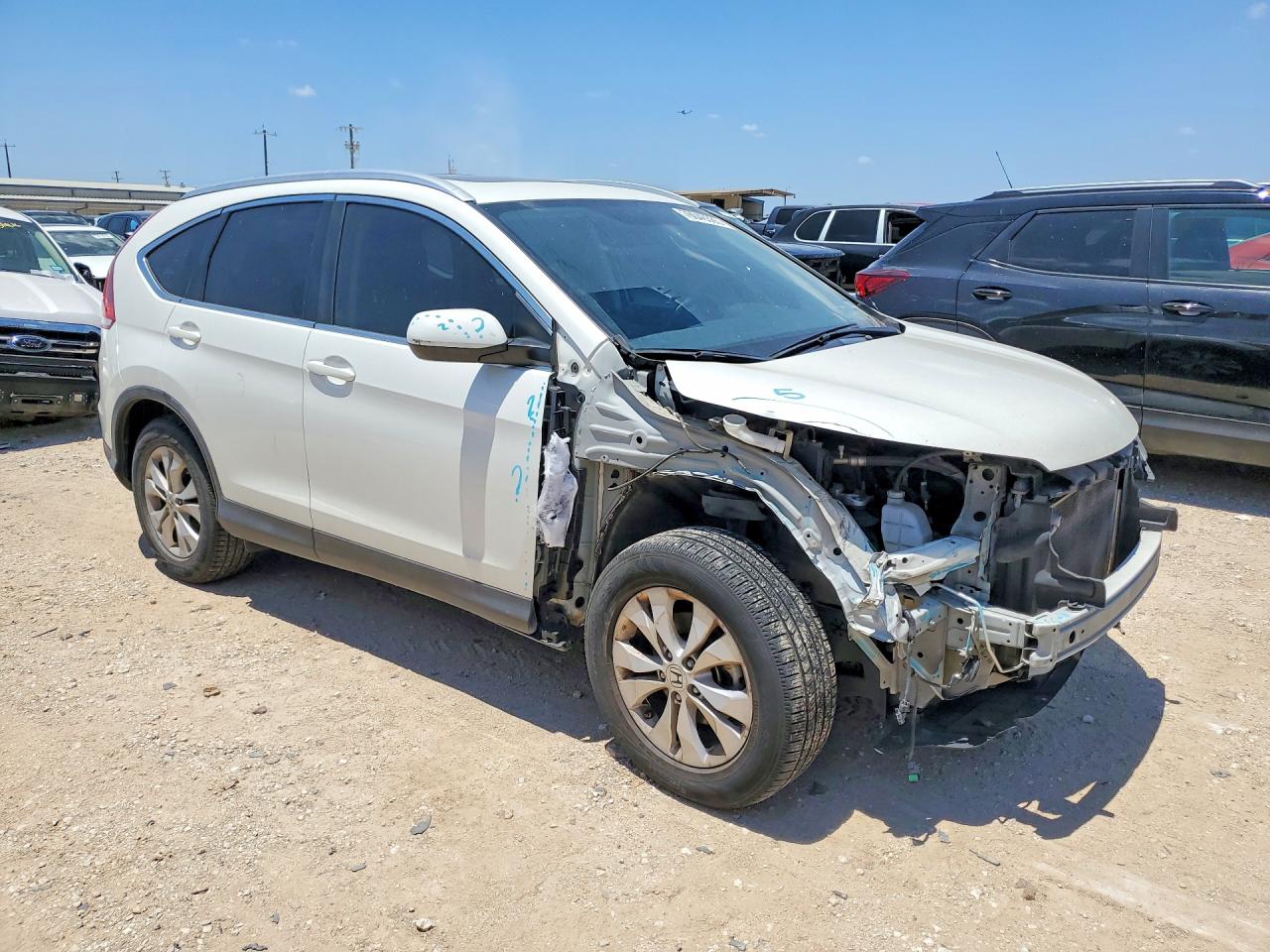 2013 Honda Cr-v Exl White vin: 5J6RM3H7XDL020608