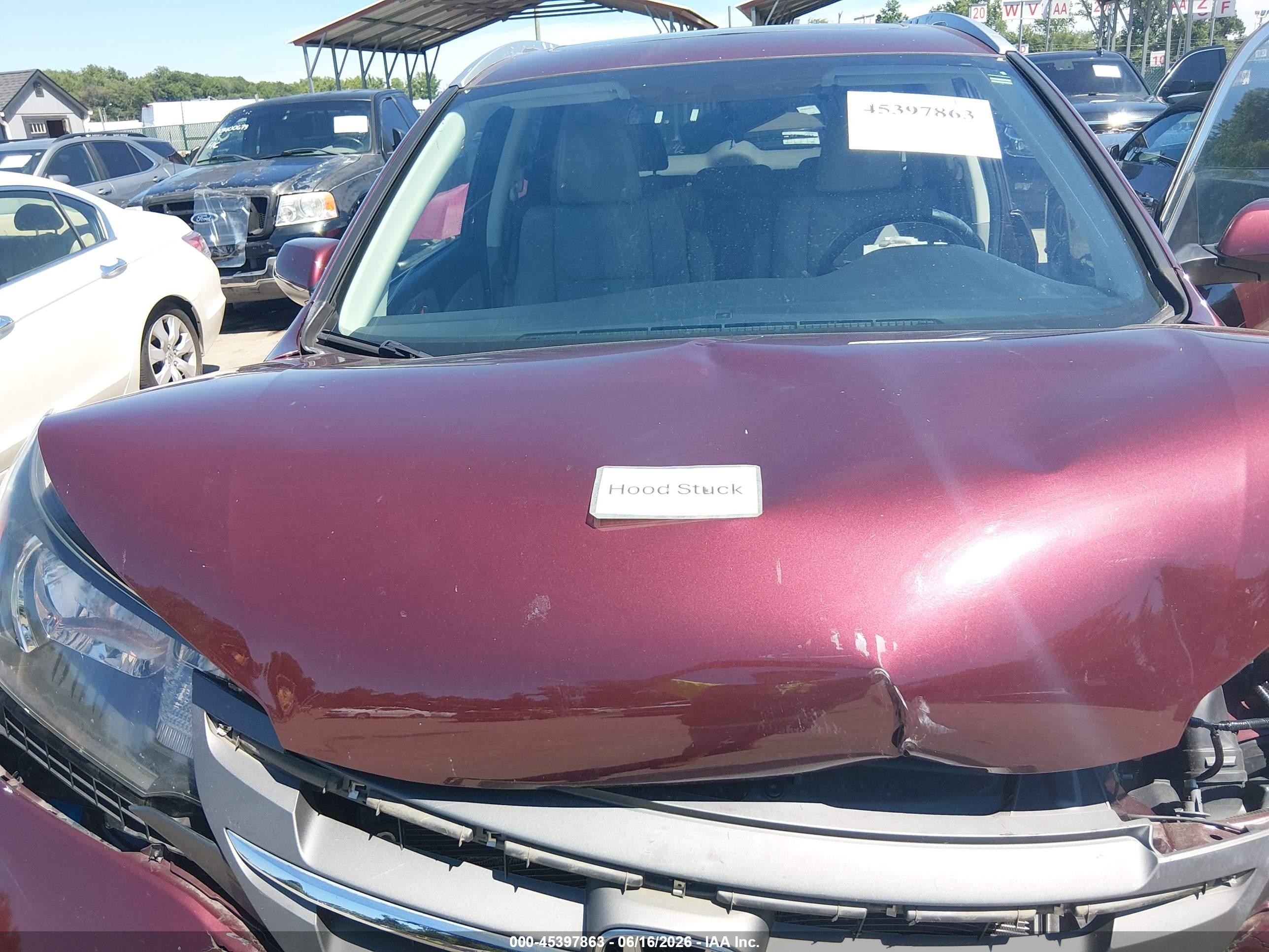 2013 Honda Cr-v Ex-l Burgundy vin: 5J6RM3H7XDL026974