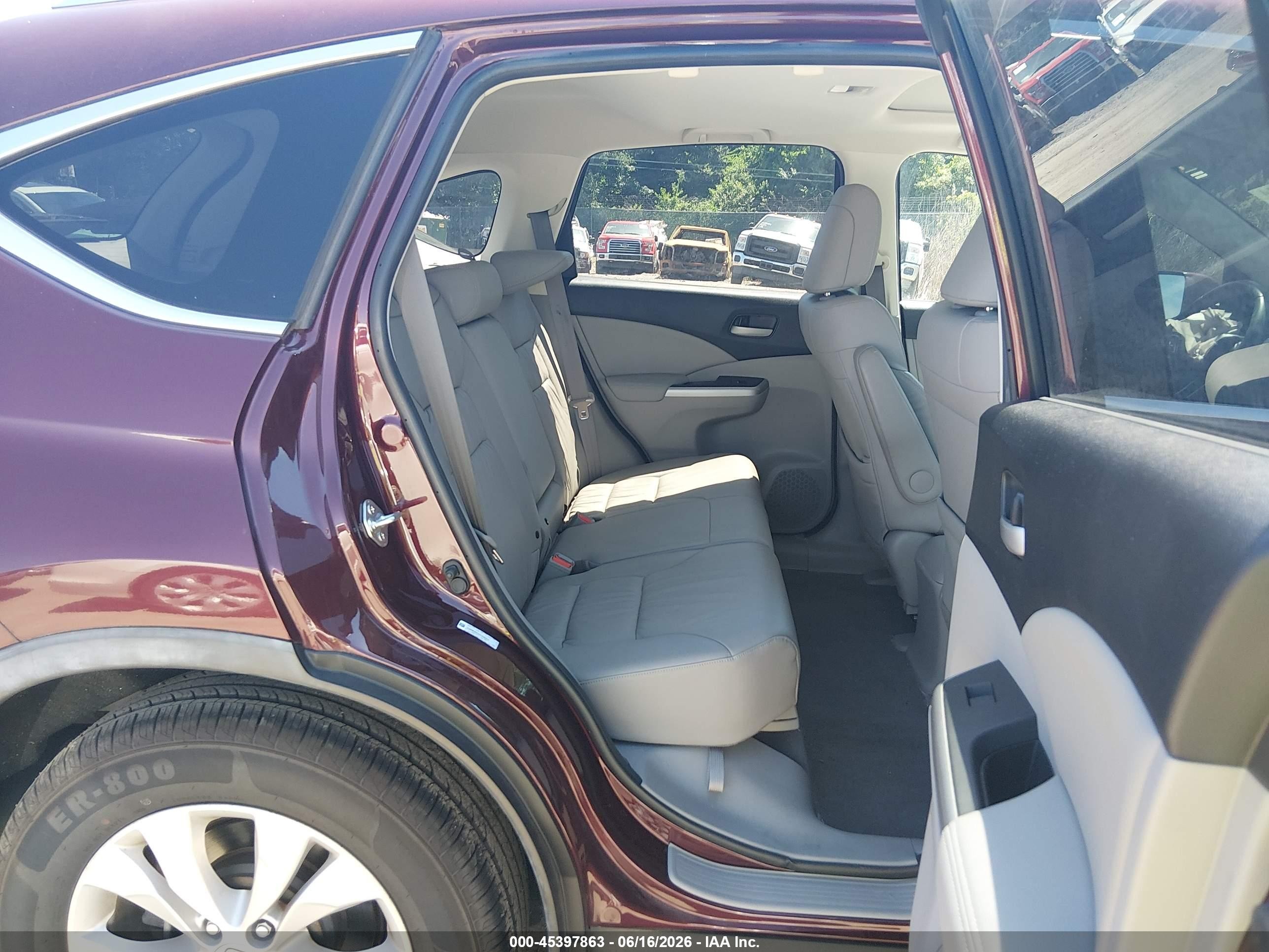 2013 Honda Cr-v Ex-l Burgundy vin: 5J6RM3H7XDL026974