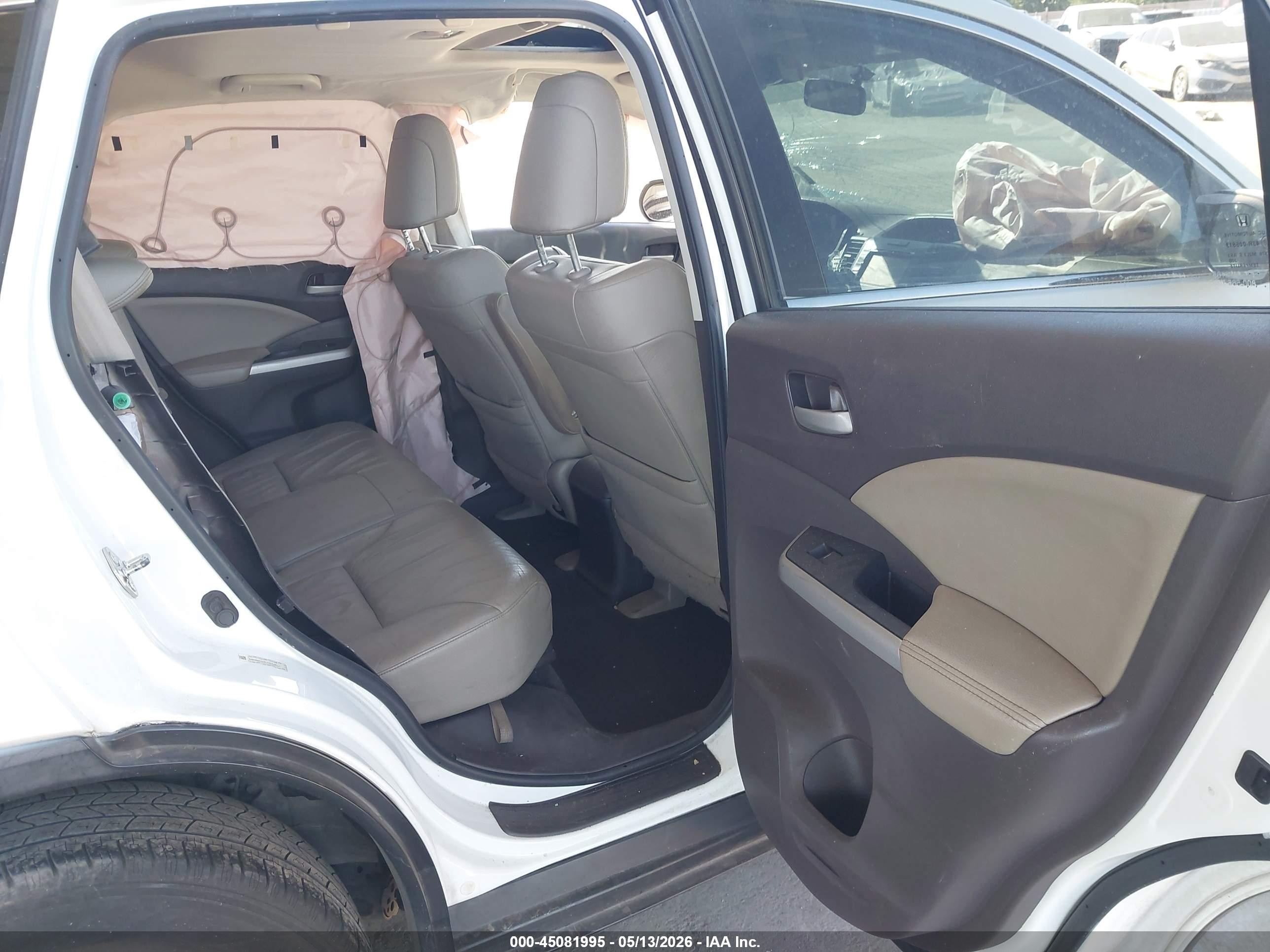2013 Honda Cr-v Ex-l White vin: 5J6RM3H7XDL032340