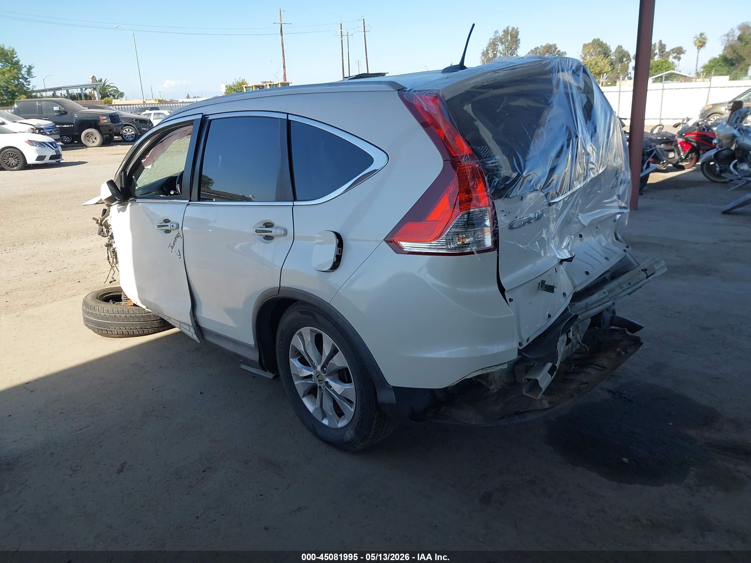 2013 Honda Cr-v Ex-l White vin: 5J6RM3H7XDL032340