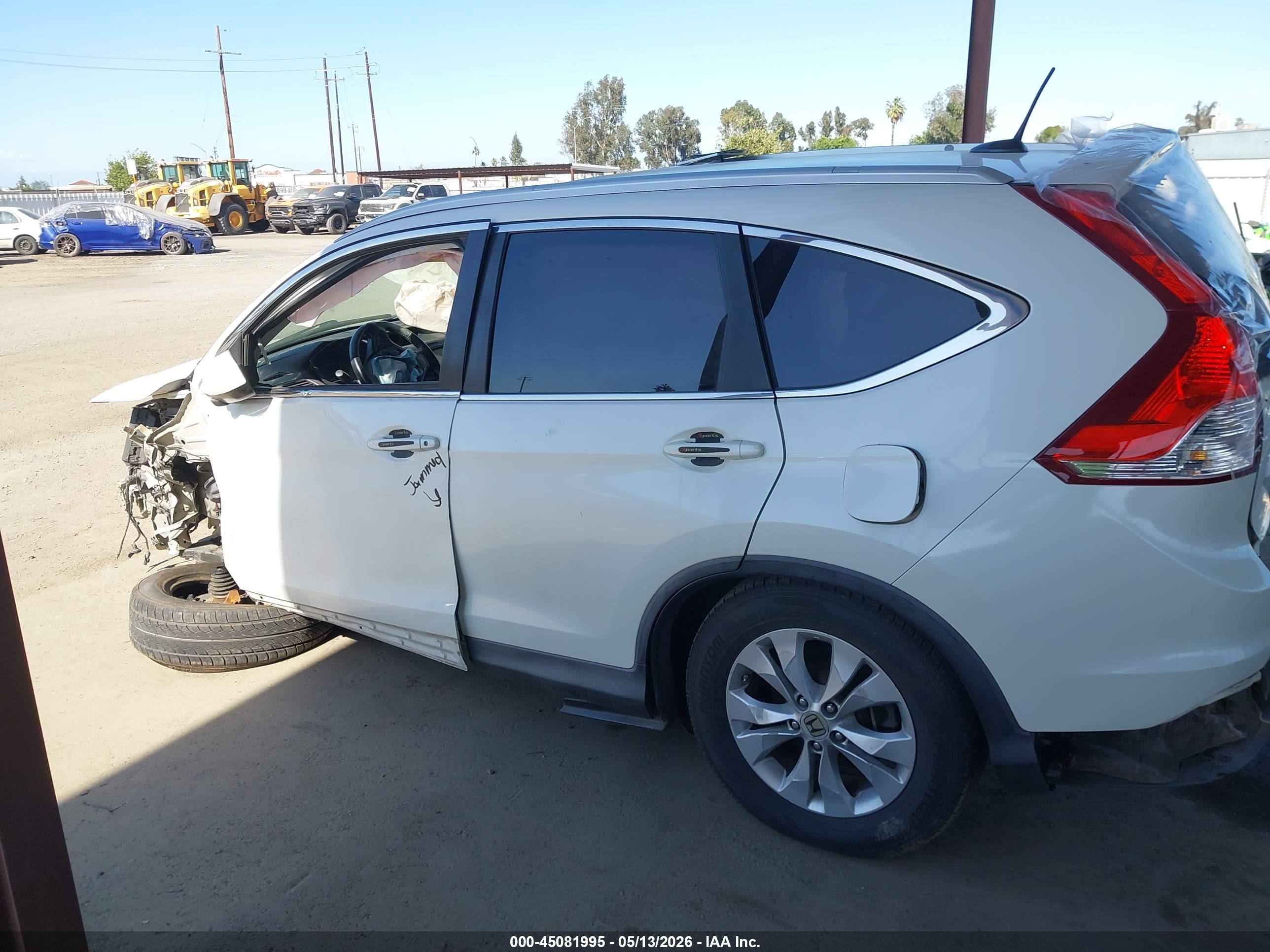 2013 Honda Cr-v Ex-l White vin: 5J6RM3H7XDL032340