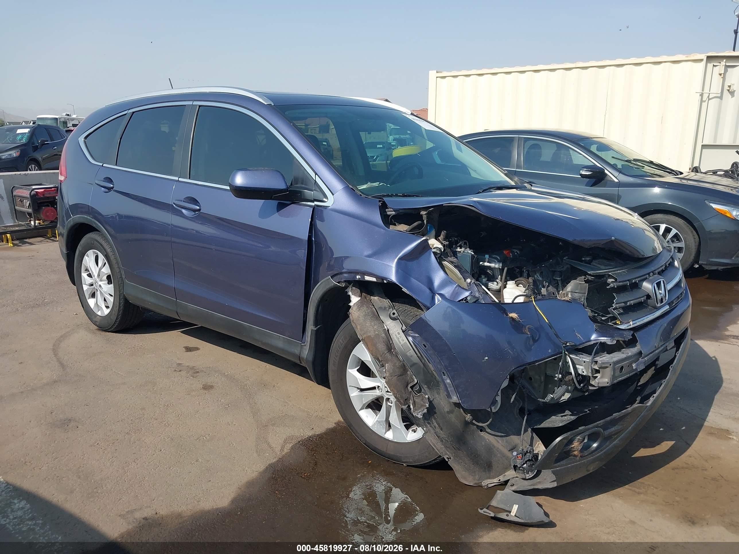 2013 Honda Cr-v Ex-l Blue vin: 5J6RM3H7XDL033147