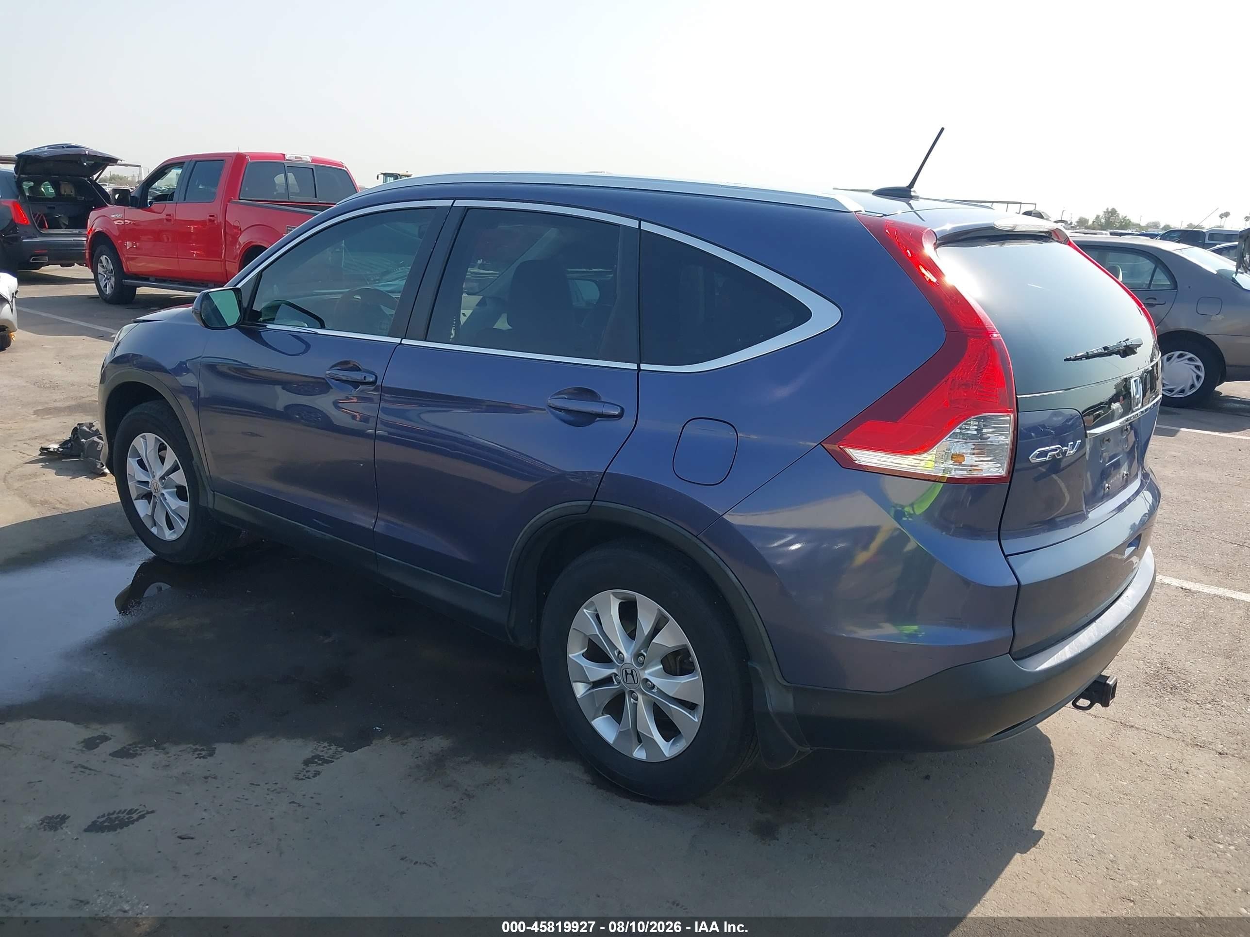 2013 Honda Cr-v Ex-l Blue vin: 5J6RM3H7XDL033147