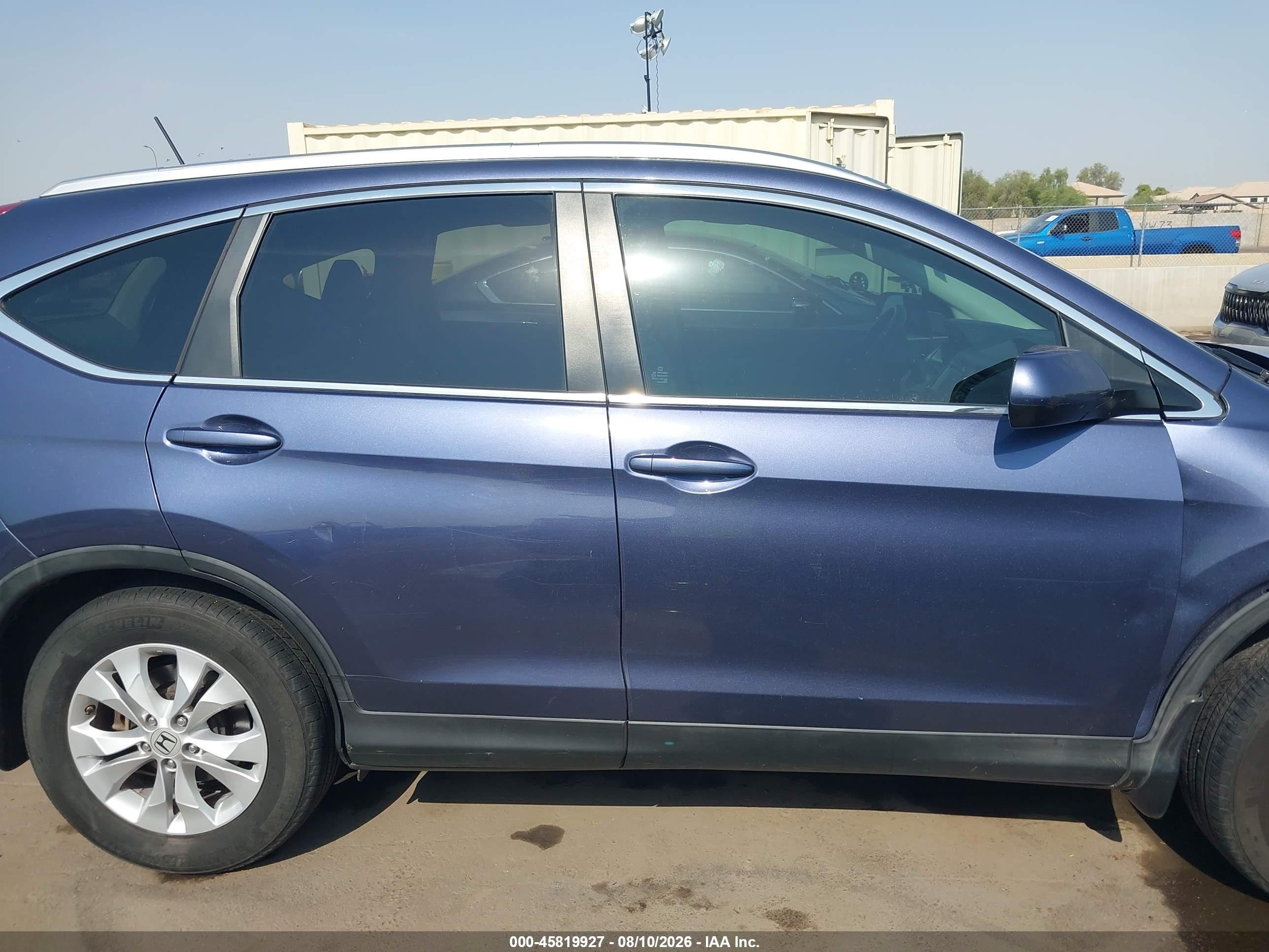 2013 Honda Cr-v Ex-l Blue vin: 5J6RM3H7XDL033147