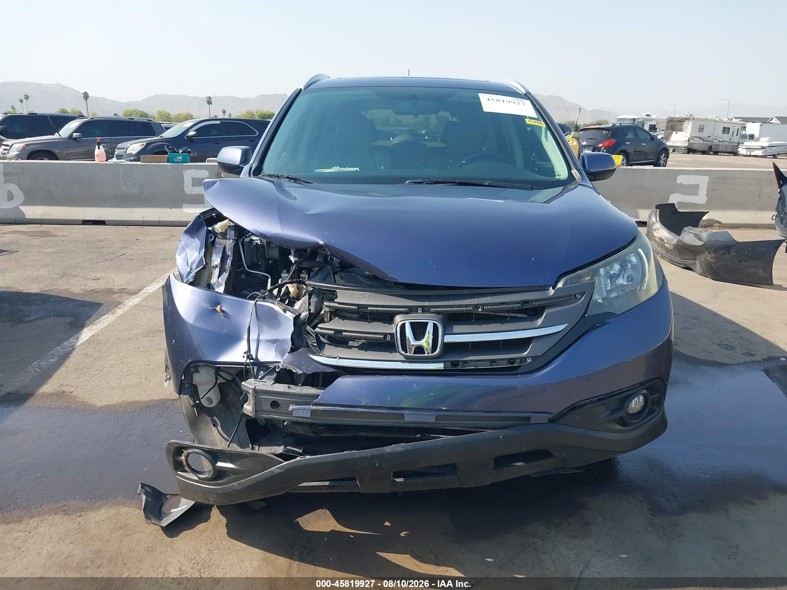 2013 Honda Cr-v Ex-l Blue vin: 5J6RM3H7XDL033147