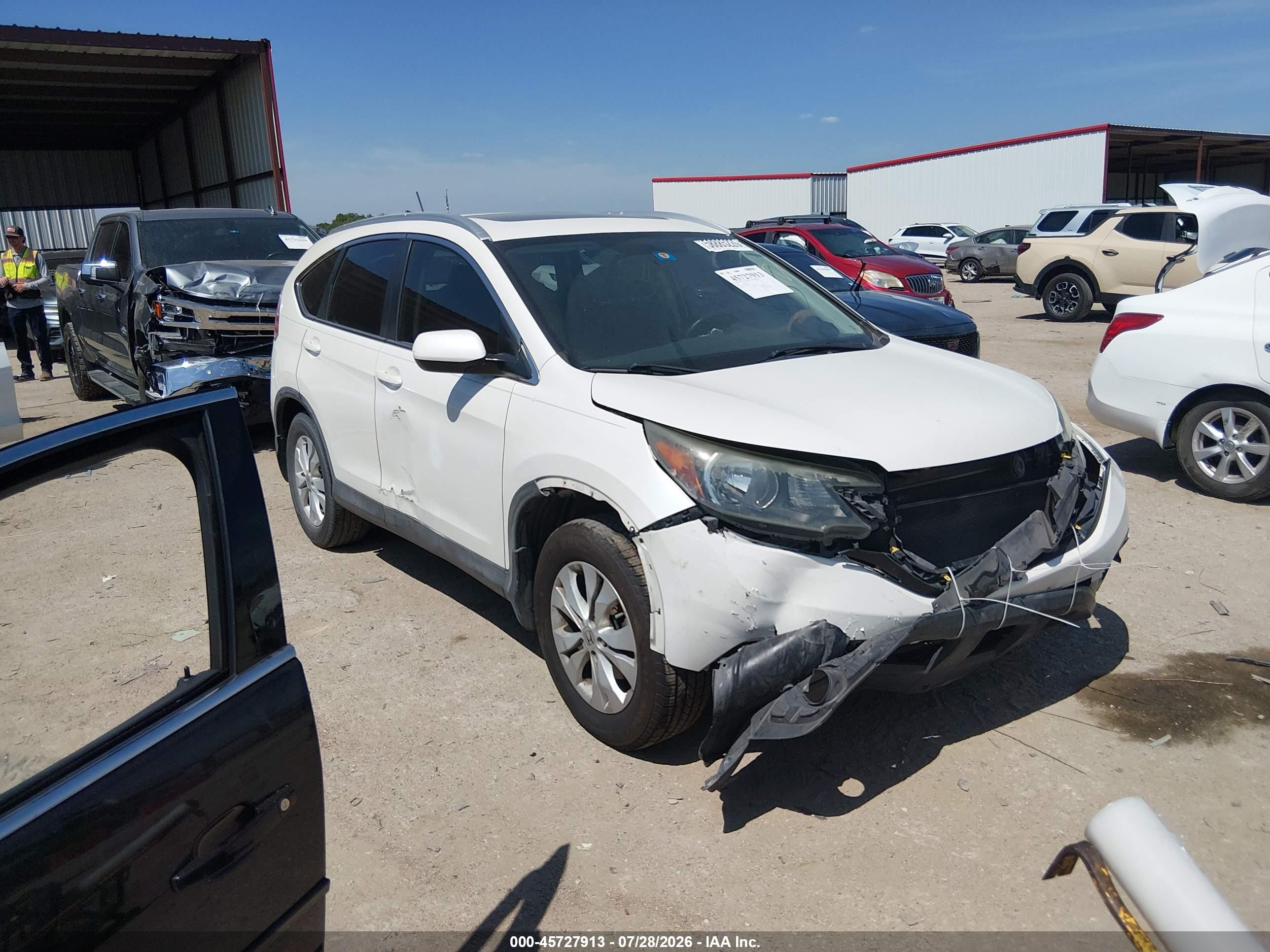 2014 Honda Cr-v Ex-l White vin: 5J6RM3H7XEL009061