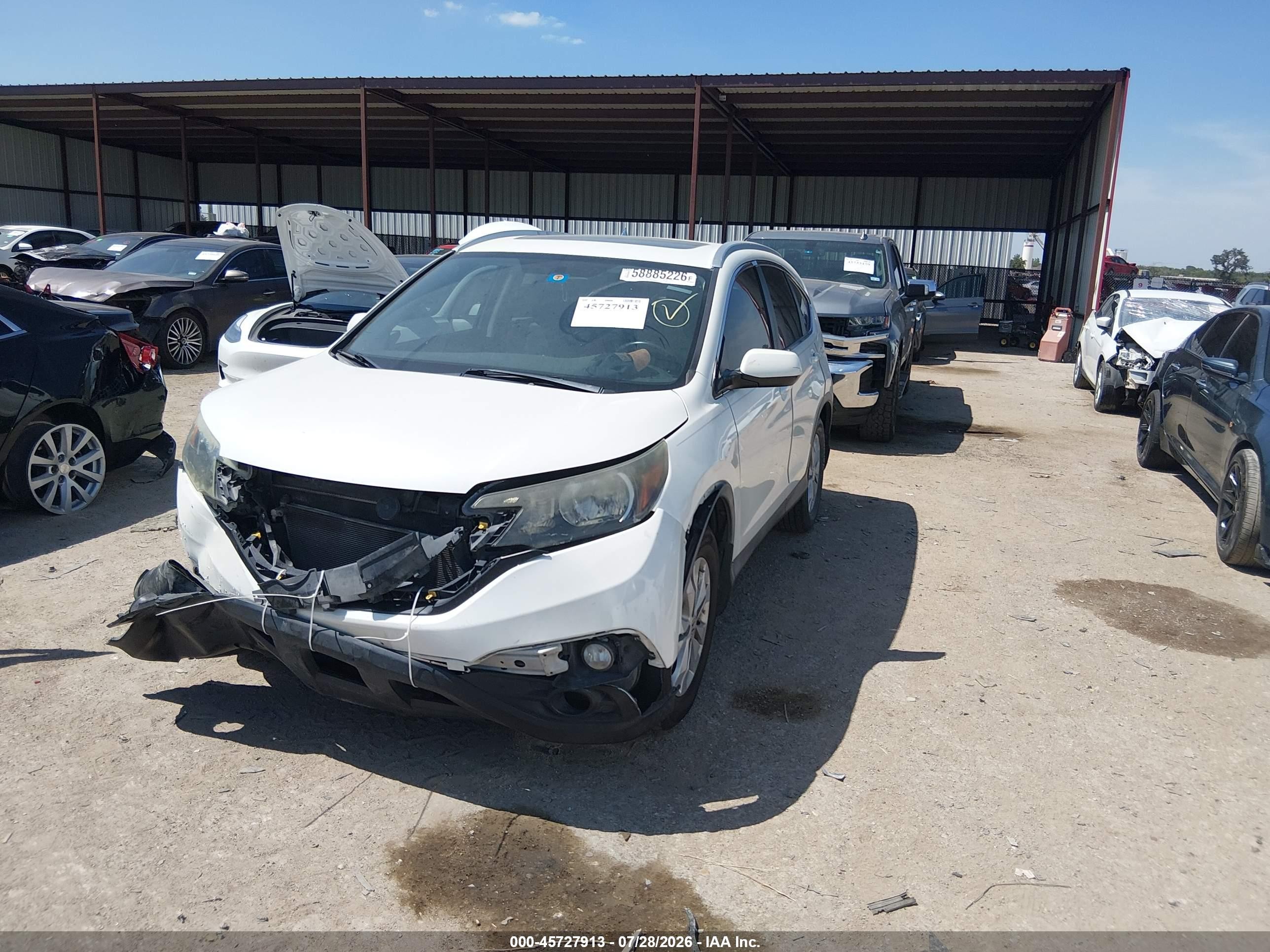 2014 Honda Cr-v Ex-l Белый vin: 5J6RM3H7XEL009061