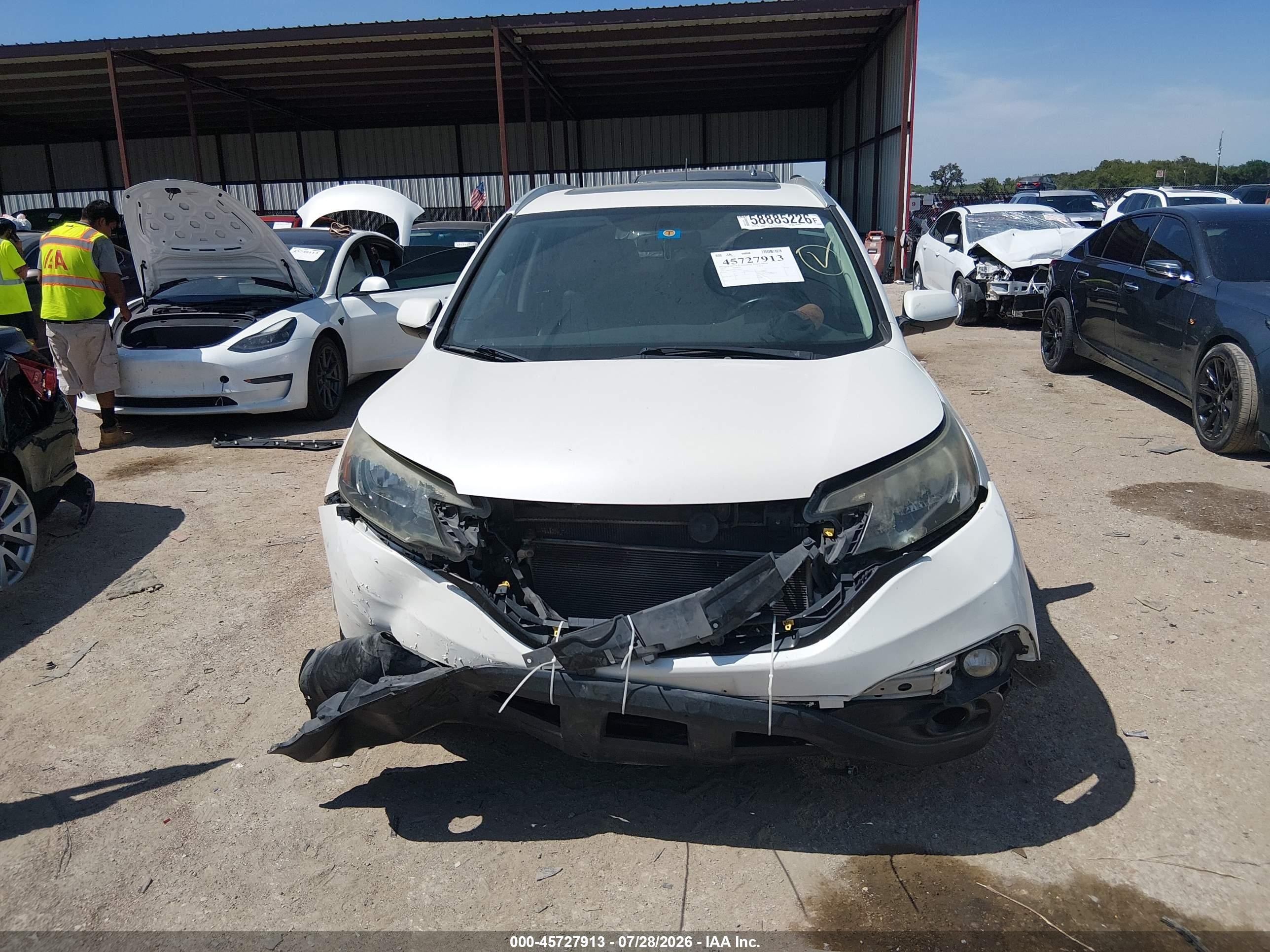 2014 Honda Cr-v Ex-l Белый vin: 5J6RM3H7XEL009061