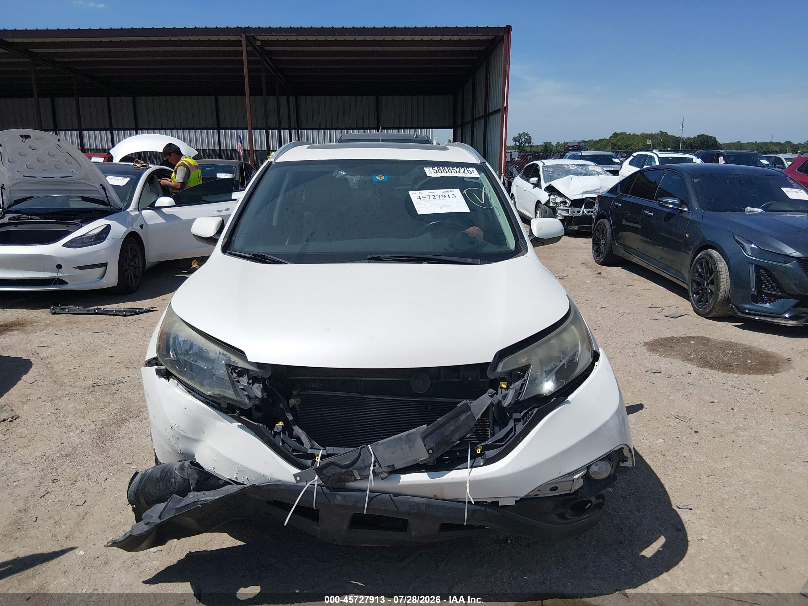 2014 Honda Cr-v Ex-l Белый vin: 5J6RM3H7XEL009061