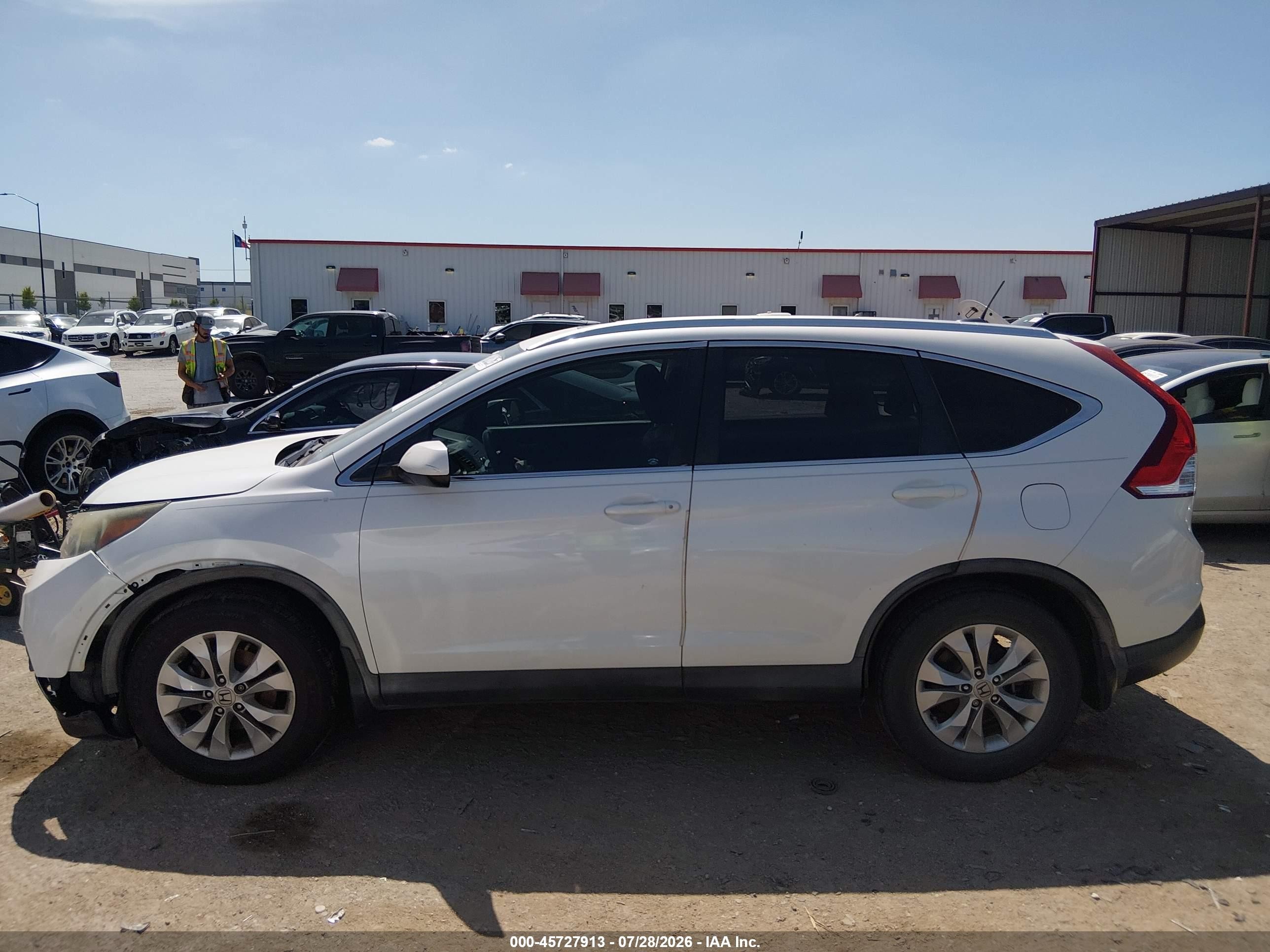 2014 Honda Cr-v Ex-l Белый vin: 5J6RM3H7XEL009061