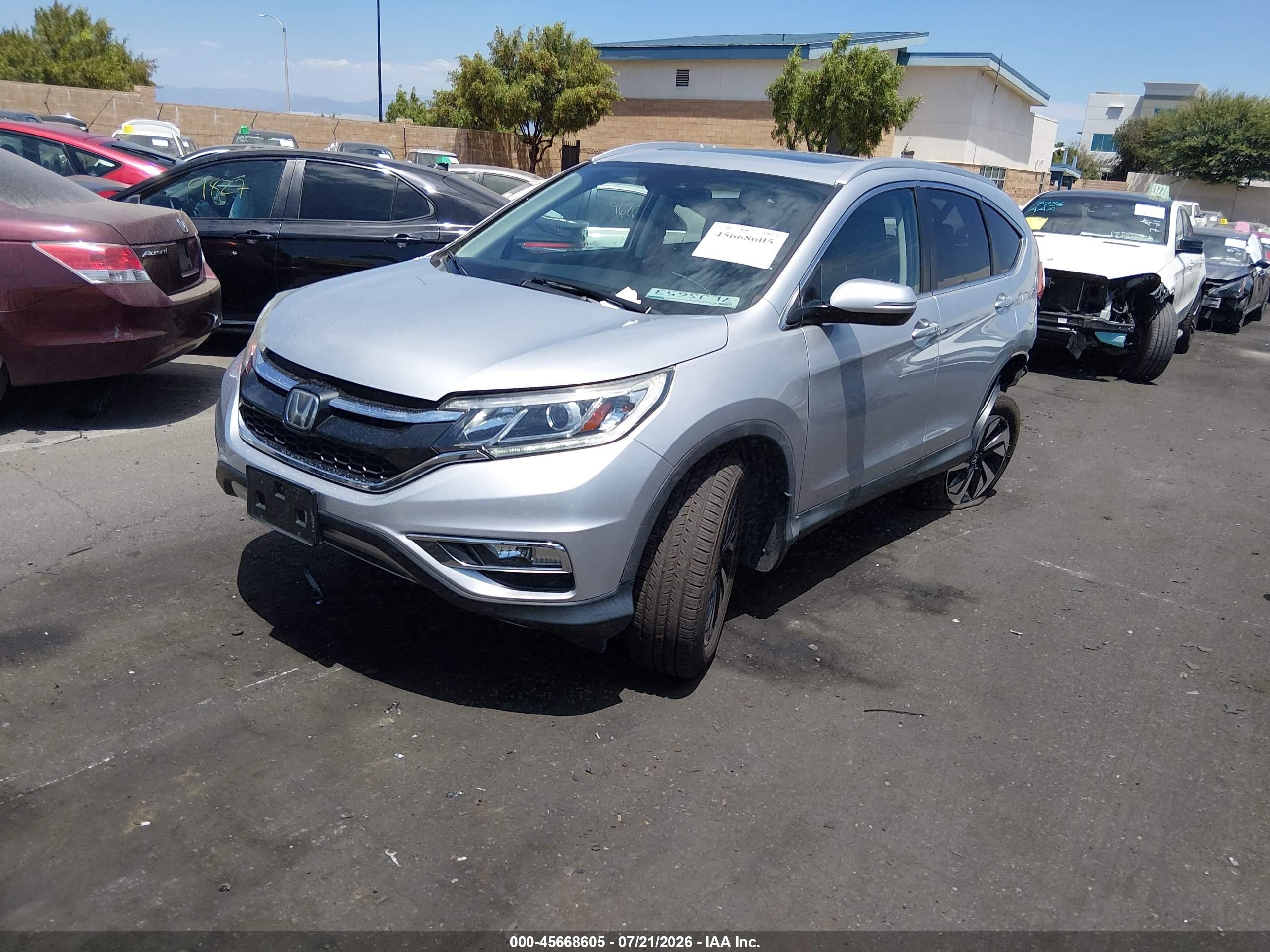 2015 Honda Cr-v Touring Silver vin: 5J6RM3H90FL017480