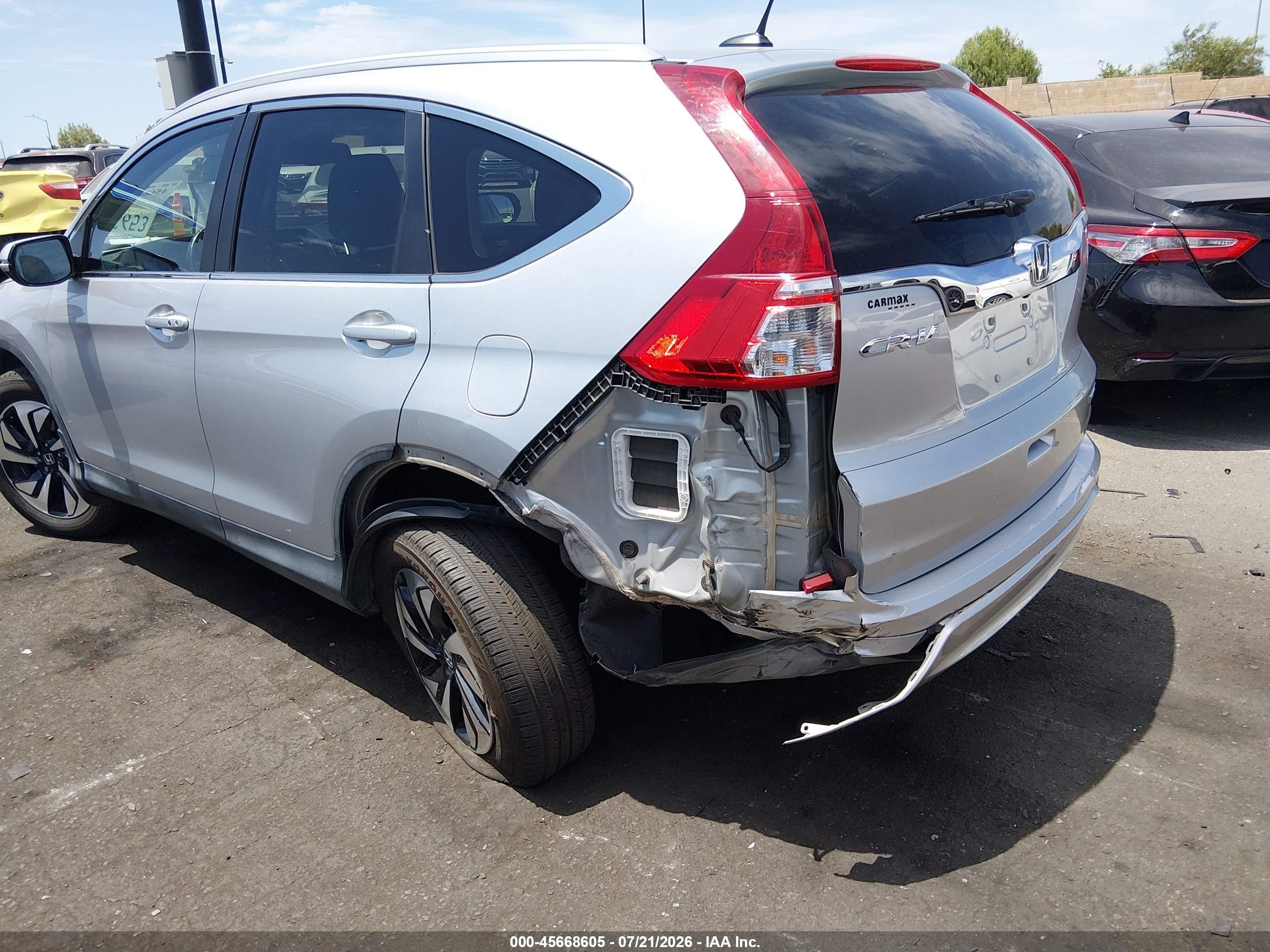 2015 Honda Cr-v Touring Silver vin: 5J6RM3H90FL017480