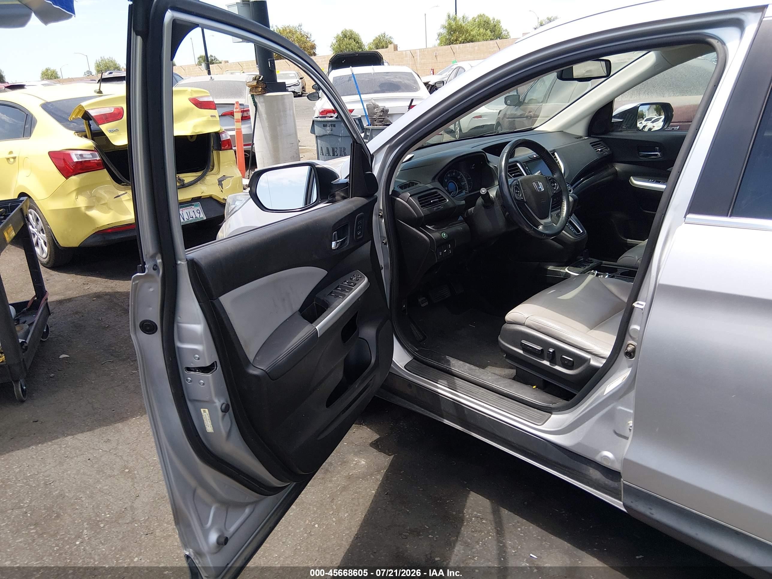 2015 Honda Cr-v Touring Silver vin: 5J6RM3H90FL017480
