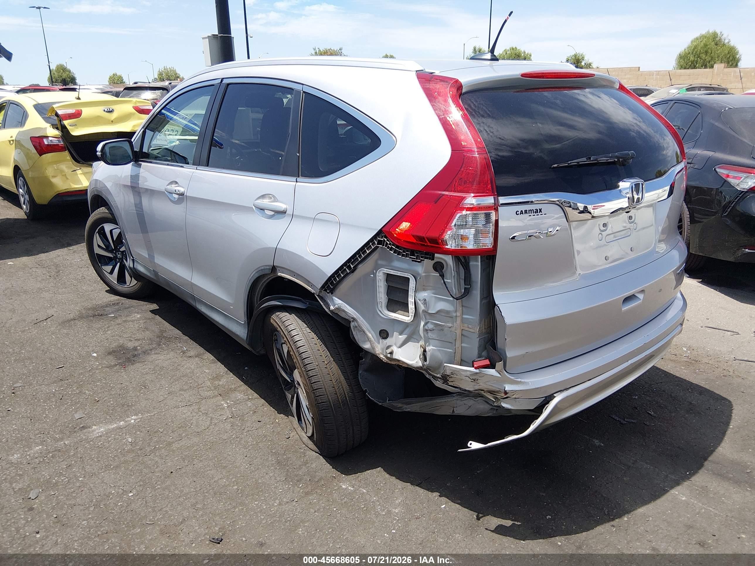2015 Honda Cr-v Touring Silver vin: 5J6RM3H90FL017480