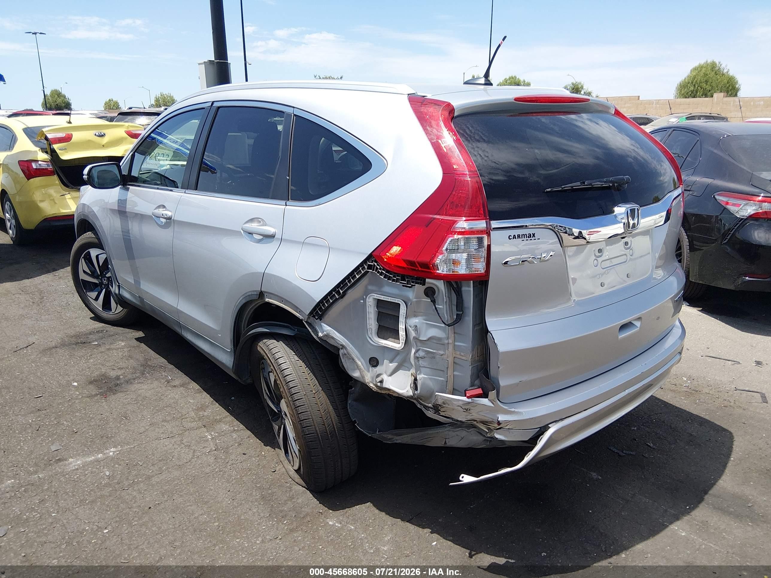 2015 Honda Cr-v Touring Silver vin: 5J6RM3H90FL017480