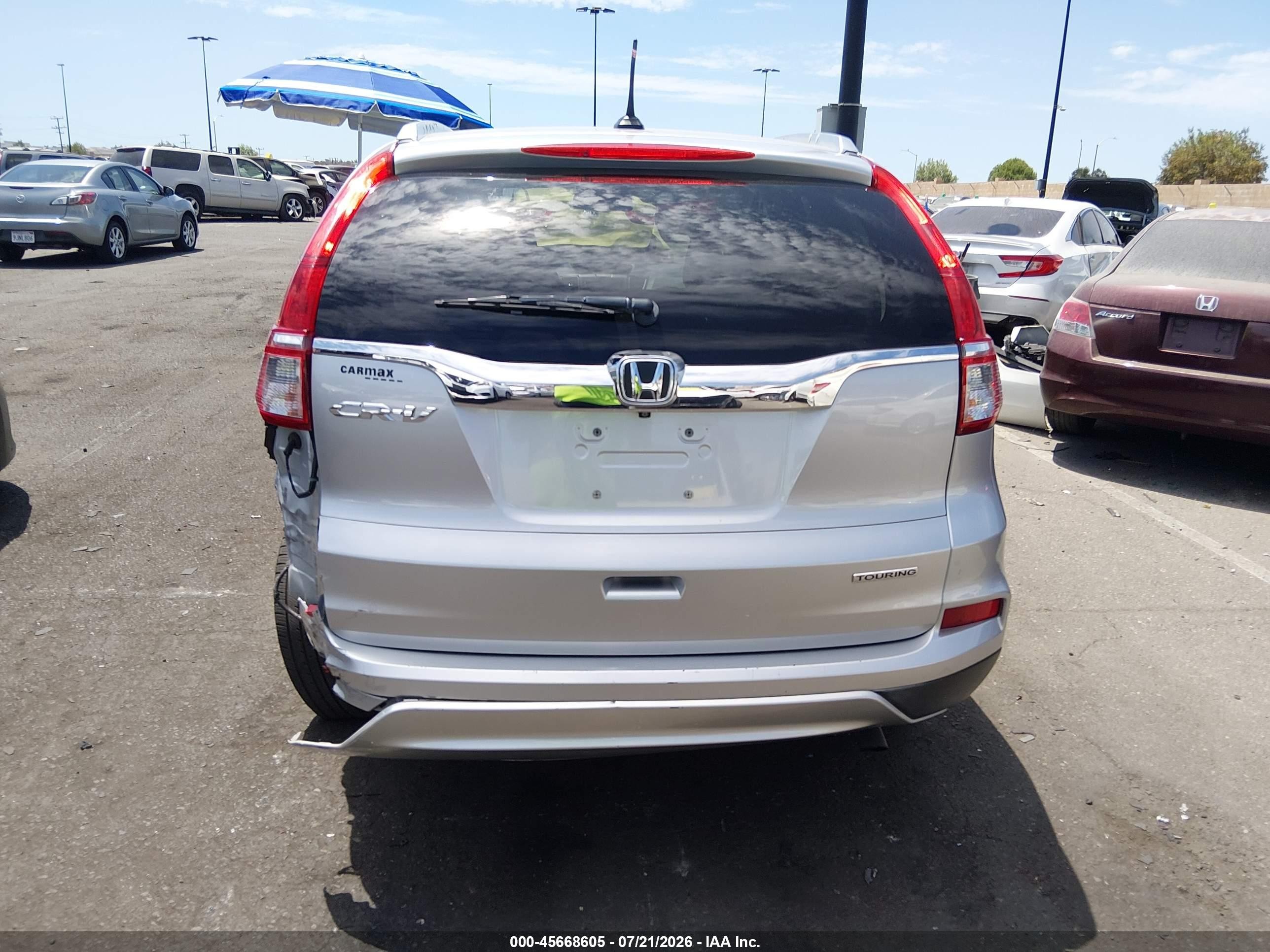 2015 Honda Cr-v Touring Silver vin: 5J6RM3H90FL017480