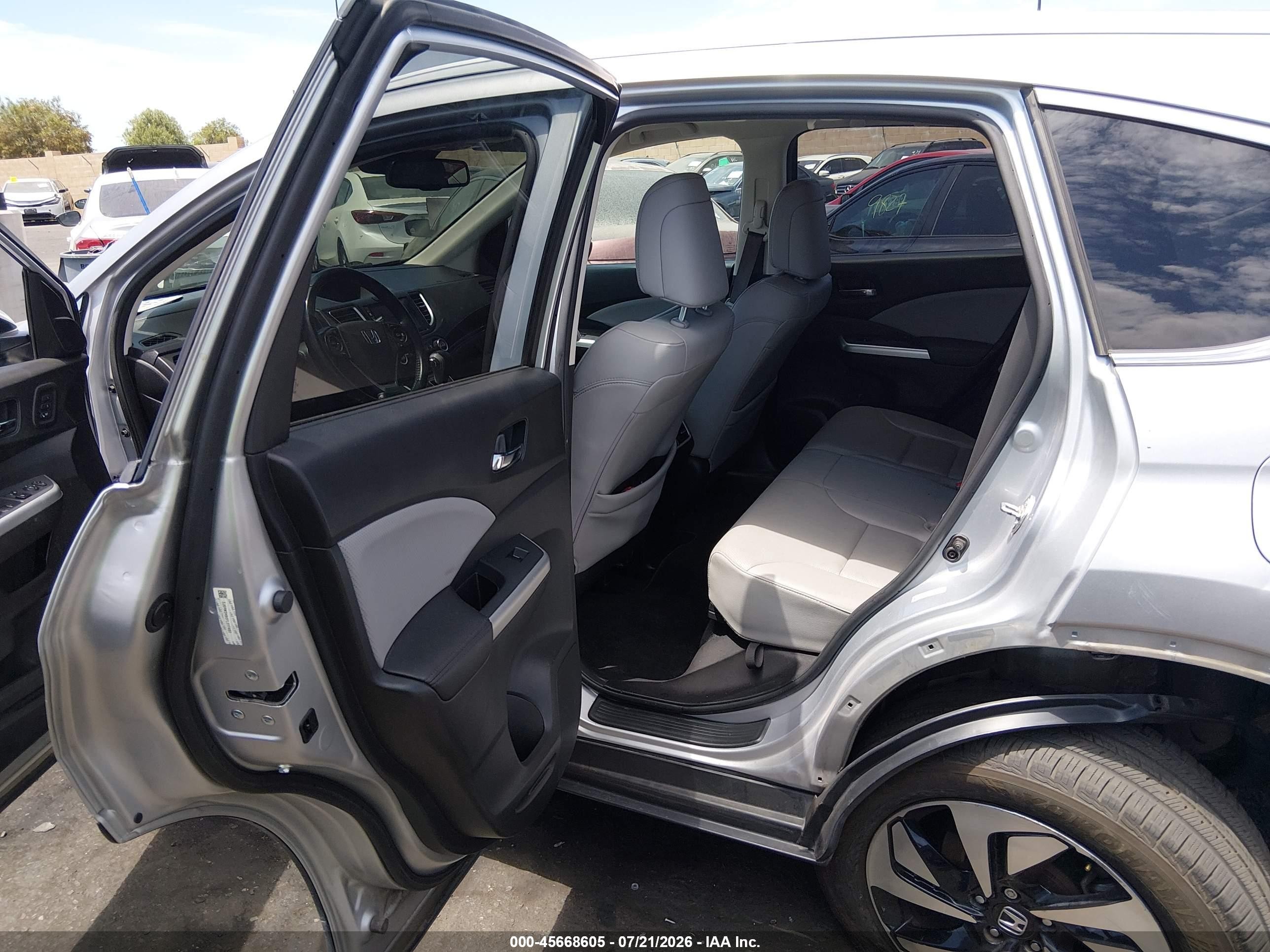 2015 Honda Cr-v Touring Silver vin: 5J6RM3H90FL017480