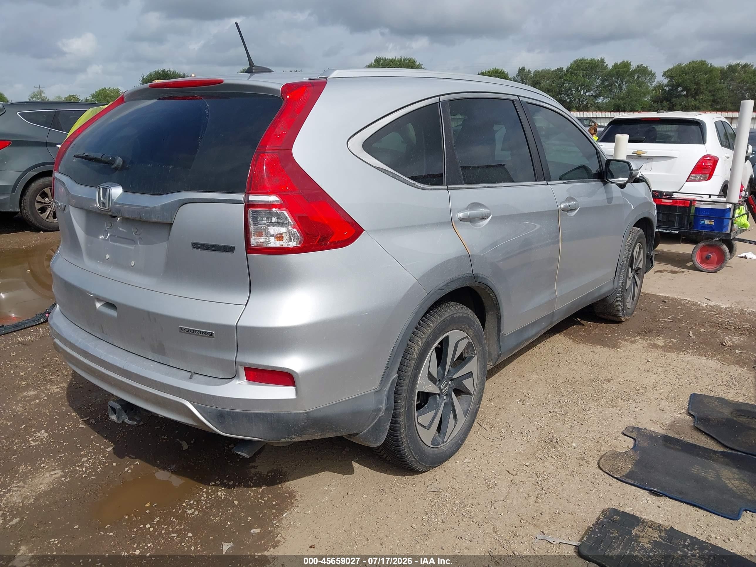 2015 Honda Cr-v Touring Silver vin: 5J6RM3H90FL019892