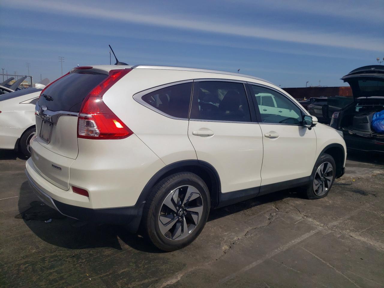 2015 Honda Cr-v Touring White vin: 5J6RM3H91FL020064