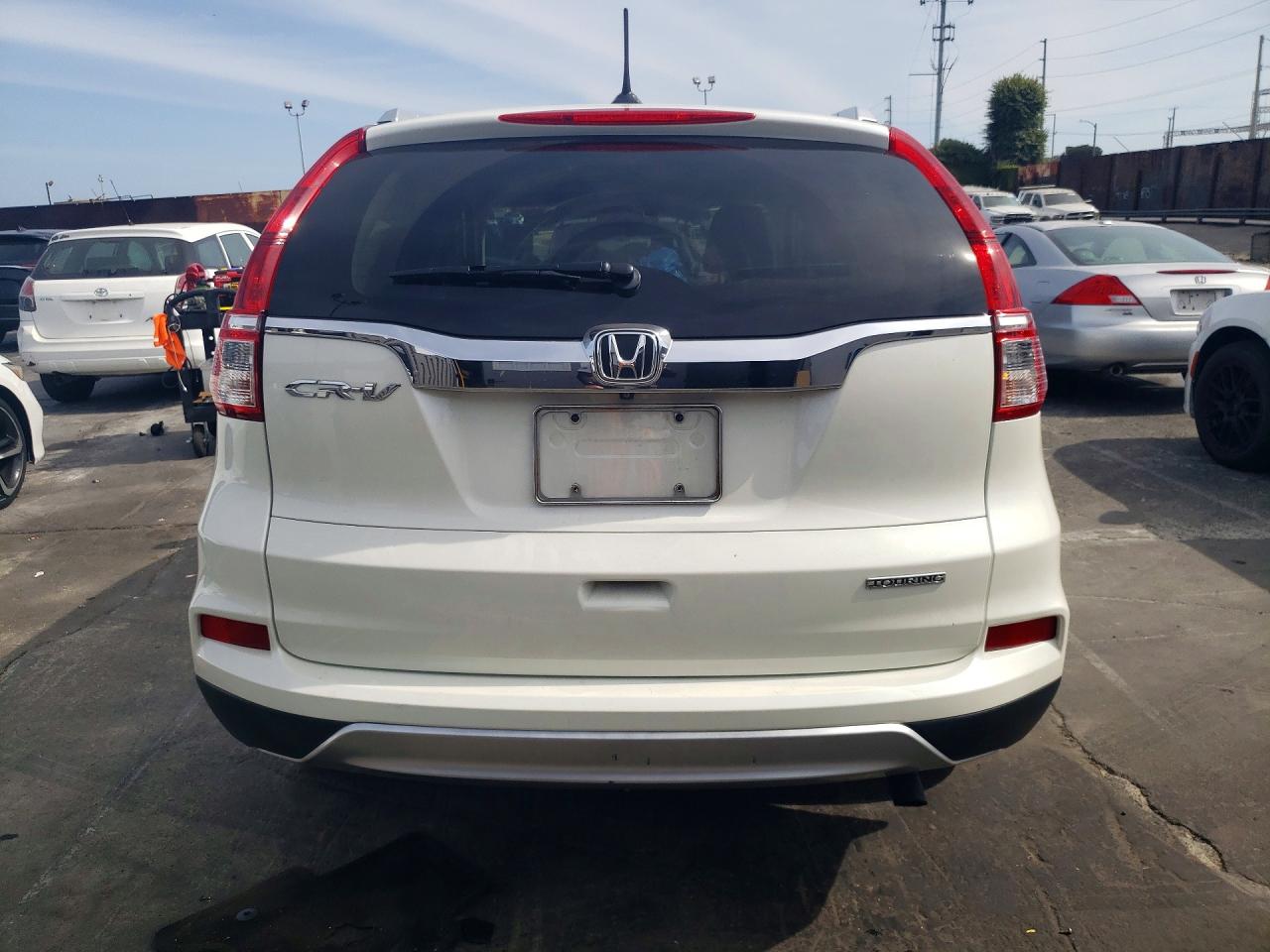 2015 Honda Cr-v Touring White vin: 5J6RM3H91FL020064