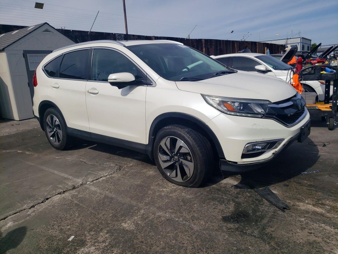 2015 Honda Cr-v Touring White vin: 5J6RM3H91FL020064