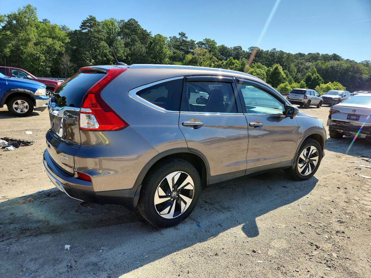 2015 Honda Cr-v Touring Gray vin: 5J6RM3H91FL025975