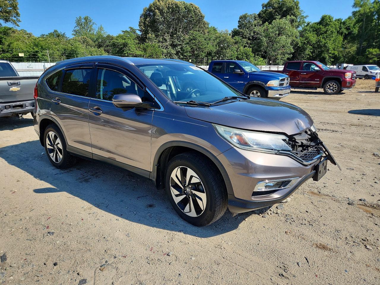 2015 Honda Cr-v Touring Gray vin: 5J6RM3H91FL025975