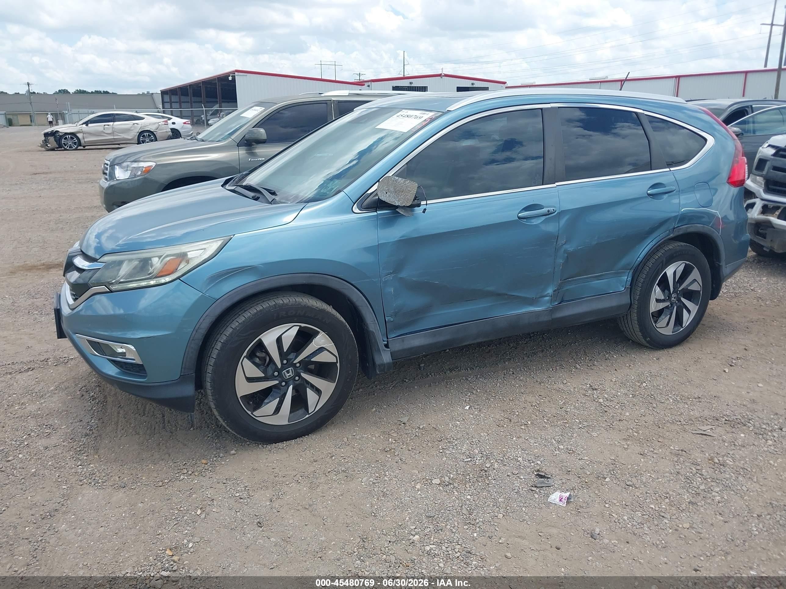 2015 Honda Cr-v Touring Blue vin: 5J6RM3H91FL026835