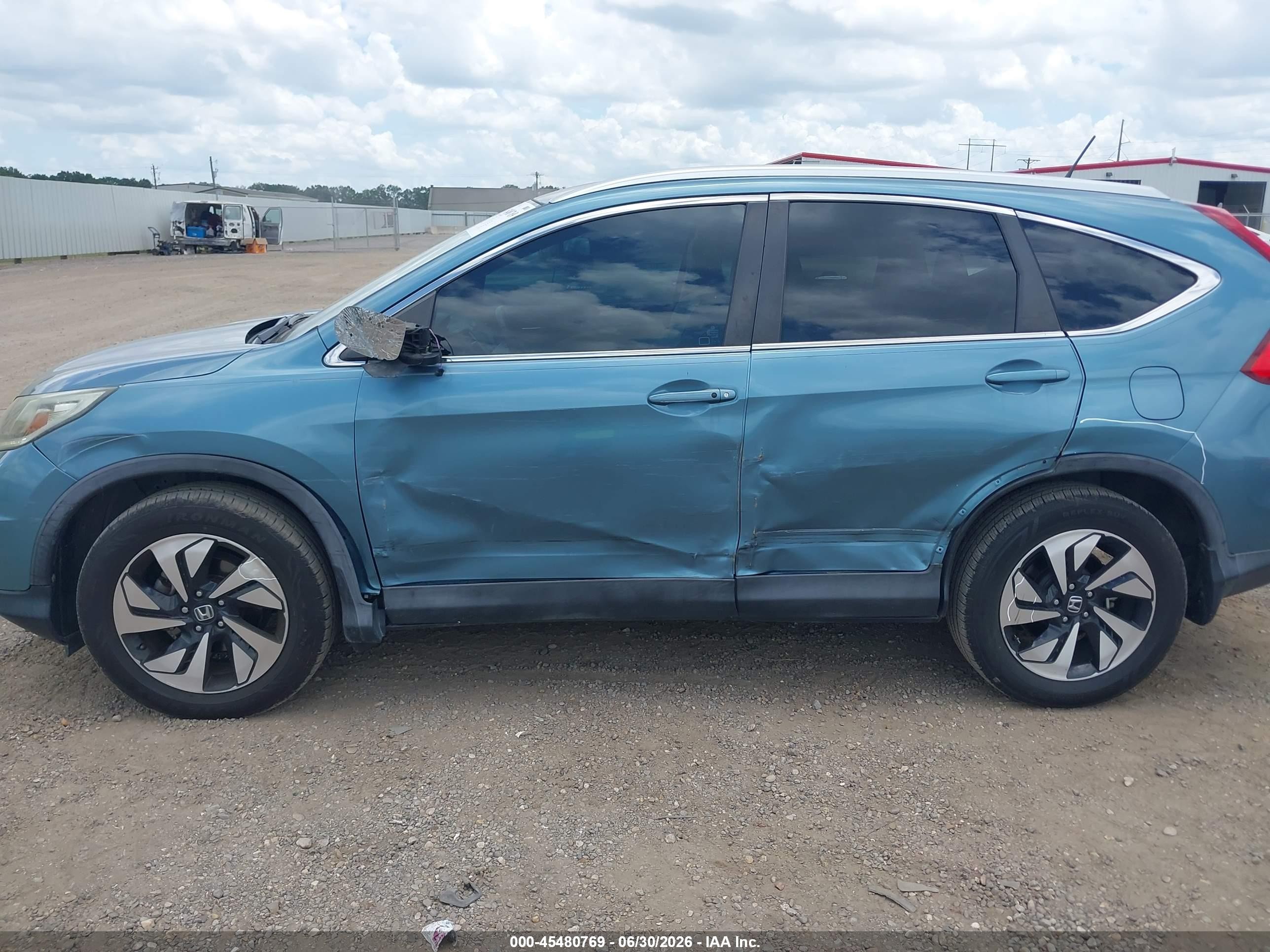 2015 Honda Cr-v Touring Blue vin: 5J6RM3H91FL026835