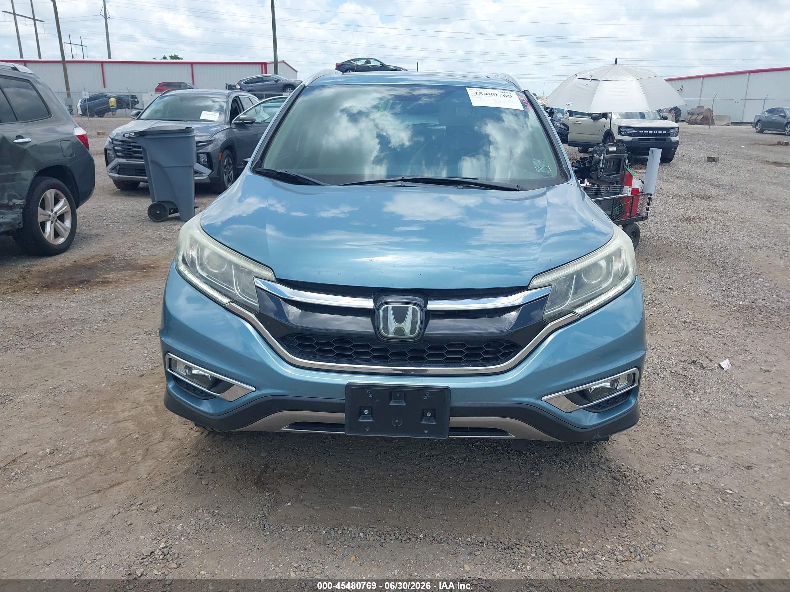 2015 Honda Cr-v Touring Blue vin: 5J6RM3H91FL026835