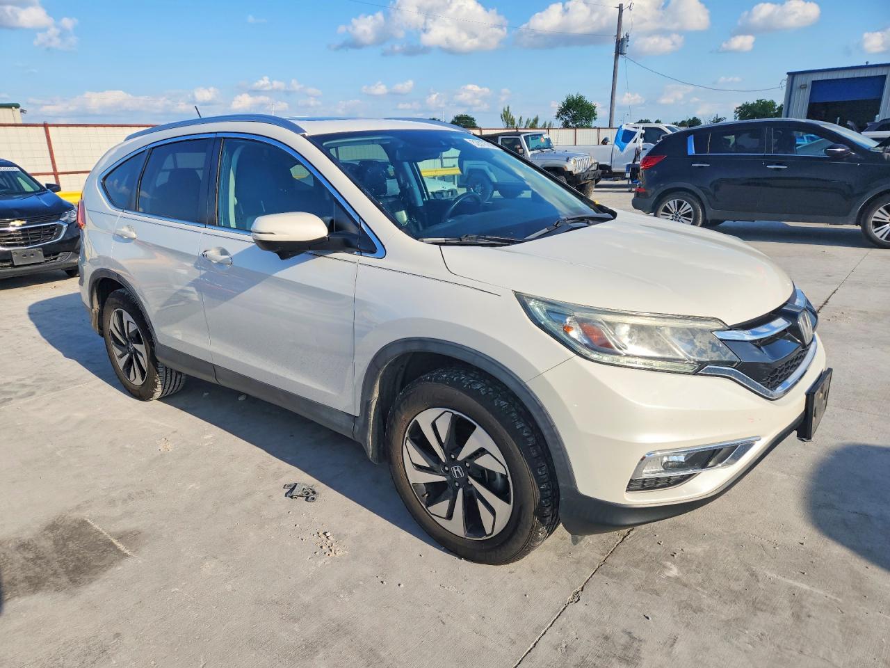 2015 Honda Cr-v Touring White vin: 5J6RM3H93FL025184