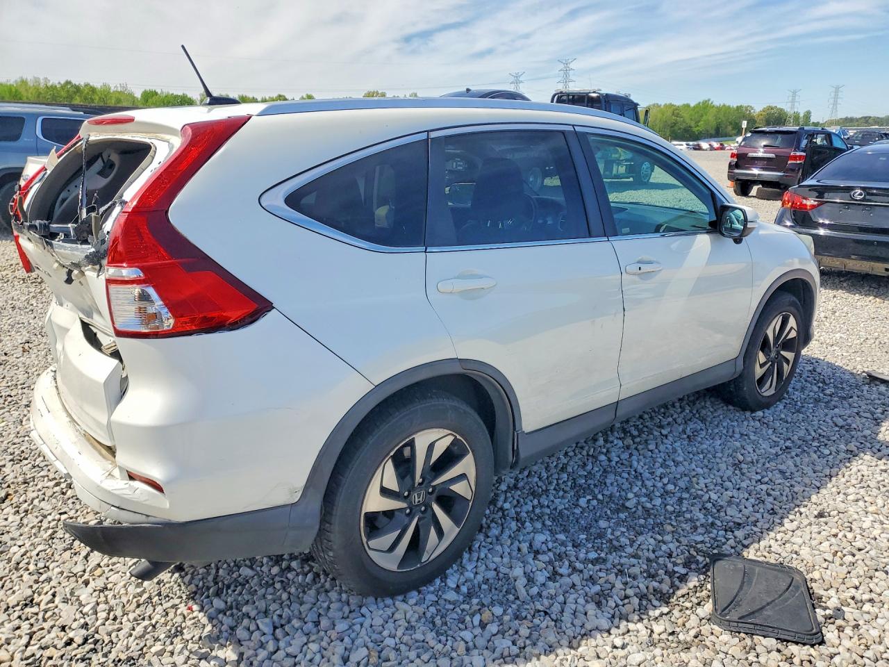 2015 Honda Cr-v Touring White vin: 5J6RM3H94FL015957