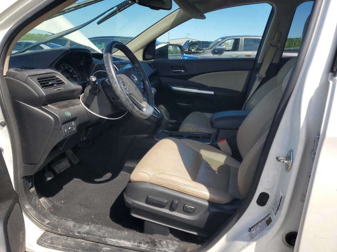 2015 Honda Cr-v Touring White vin: 5J6RM3H94FL015957