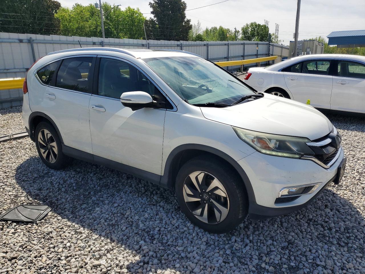 2015 Honda Cr-v Touring White vin: 5J6RM3H94FL015957
