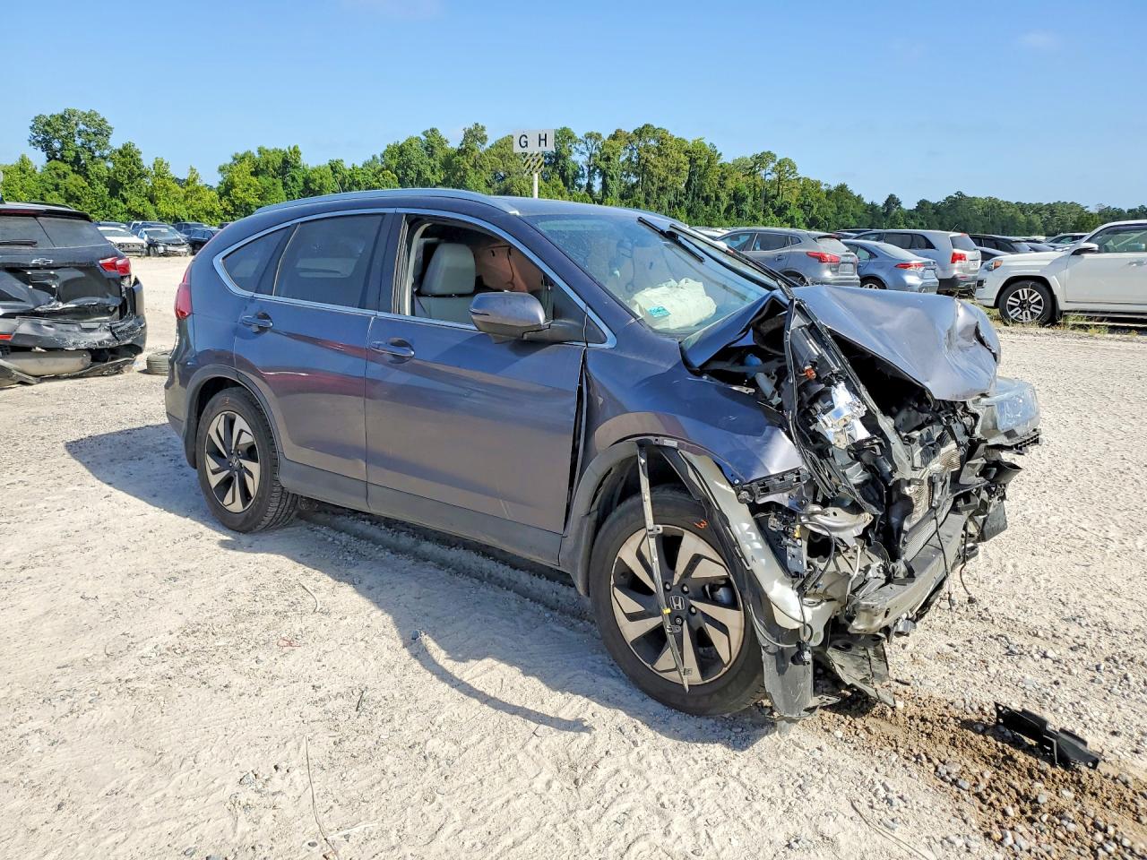 2015 Honda Cr-v Touring Gray vin: 5J6RM3H94FL024769
