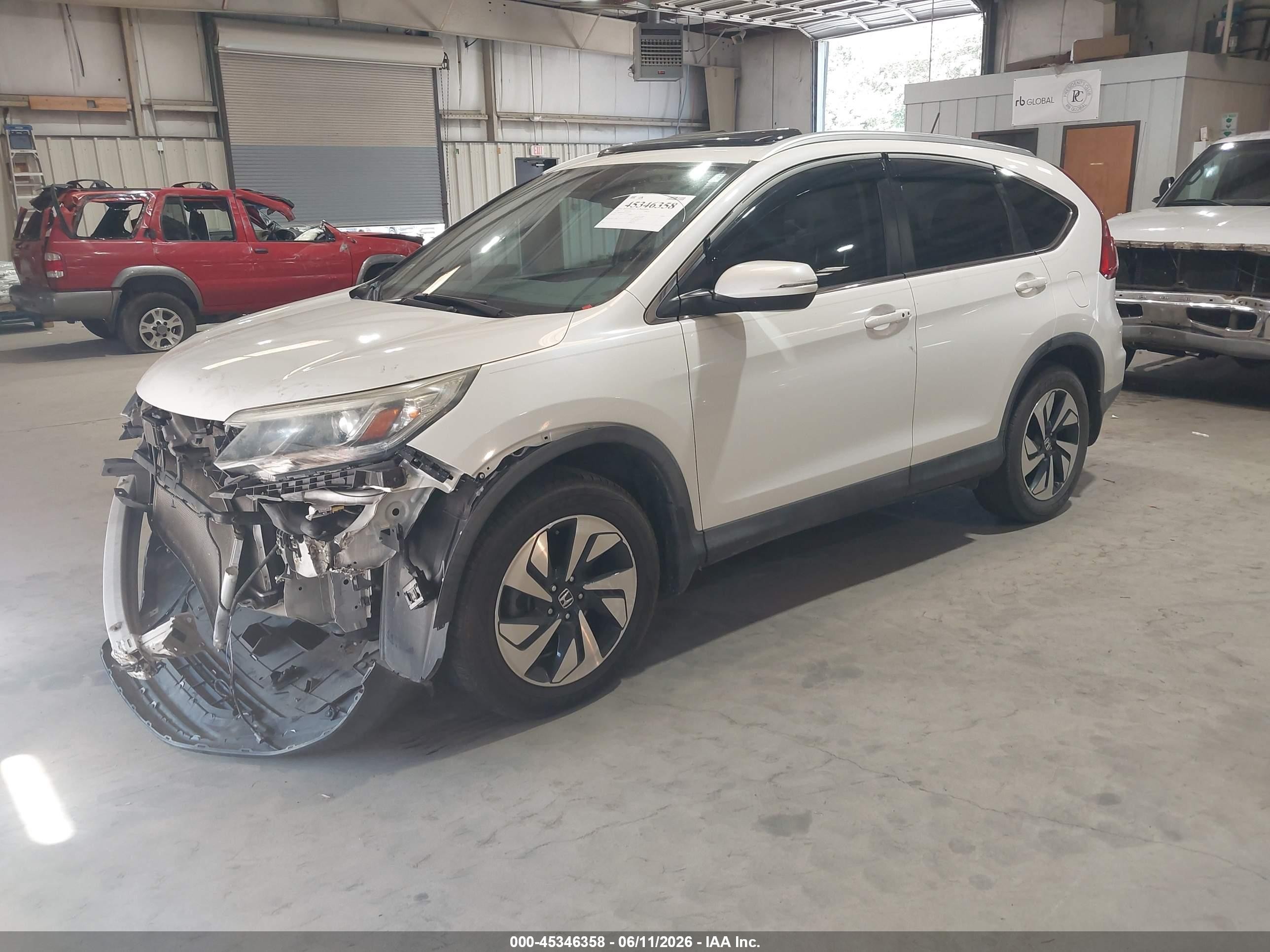 2016 Honda Cr-v Touring White vin: 5J6RM3H95GL003222