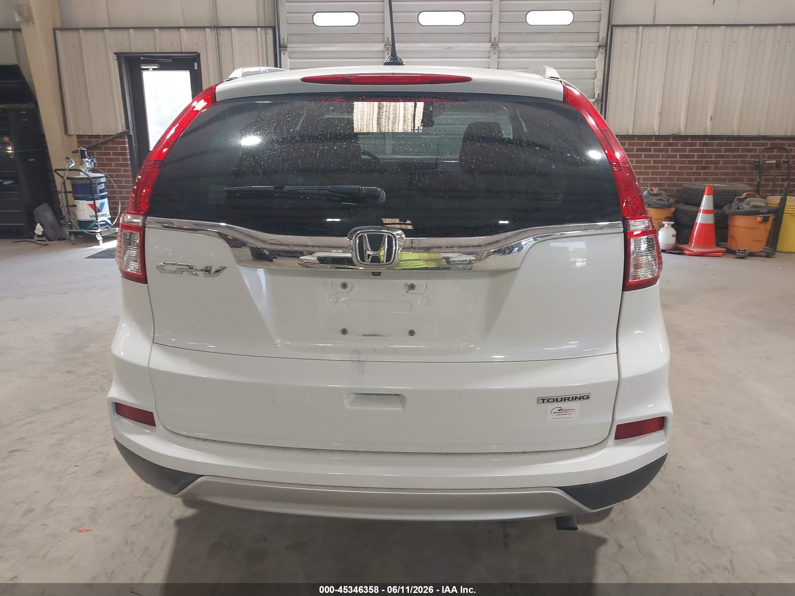 2016 Honda Cr-v Touring White vin: 5J6RM3H95GL003222