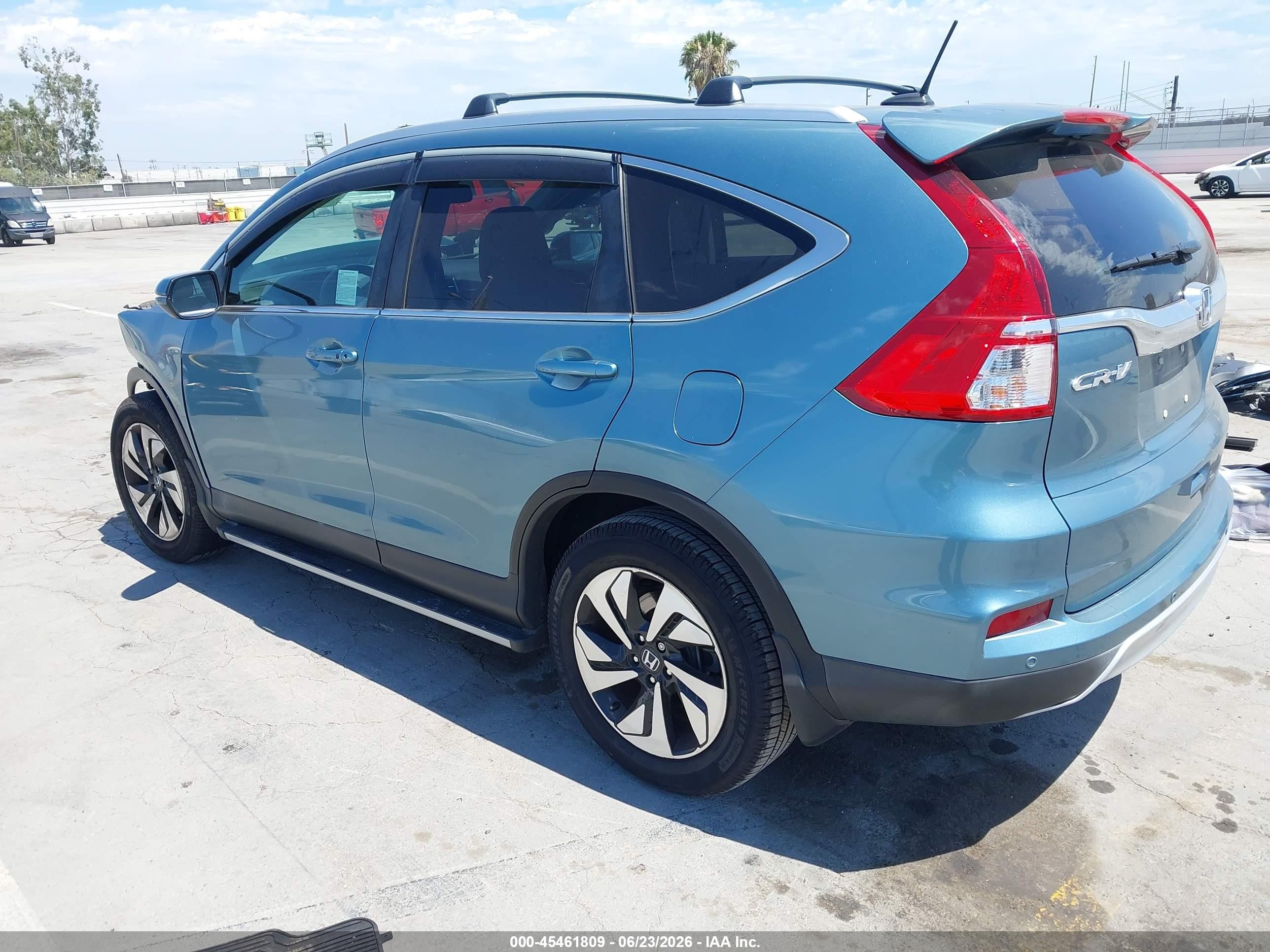 2015 Honda Cr-v Touring Blue vin: 5J6RM3H96FL016804