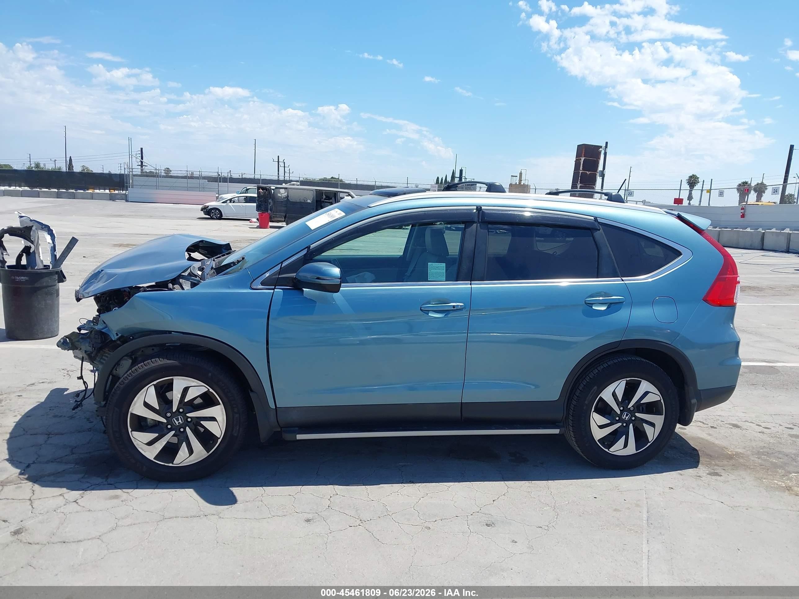2015 Honda Cr-v Touring Blue vin: 5J6RM3H96FL016804