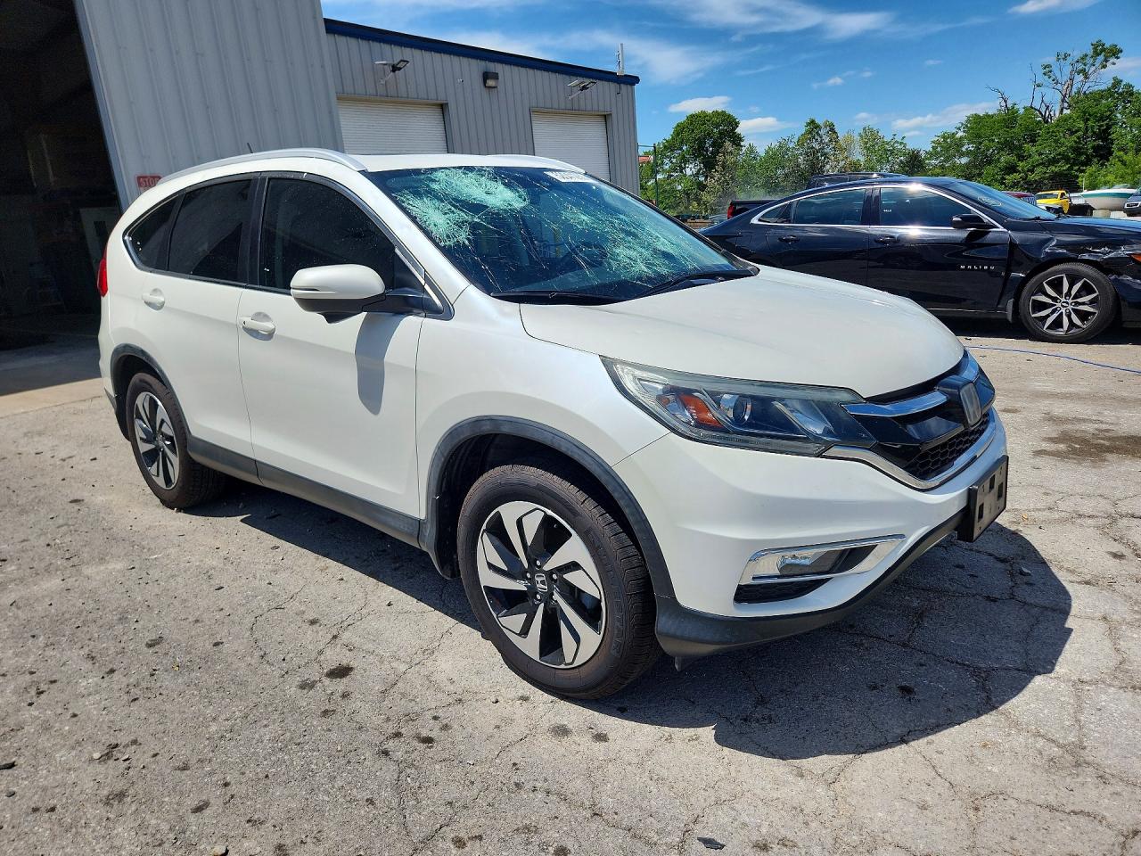 2015 Honda Cr-v Touring White vin: 5J6RM3H96FL020075