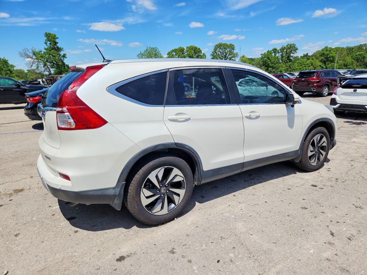 2015 Honda Cr-v Touring White vin: 5J6RM3H96FL020075