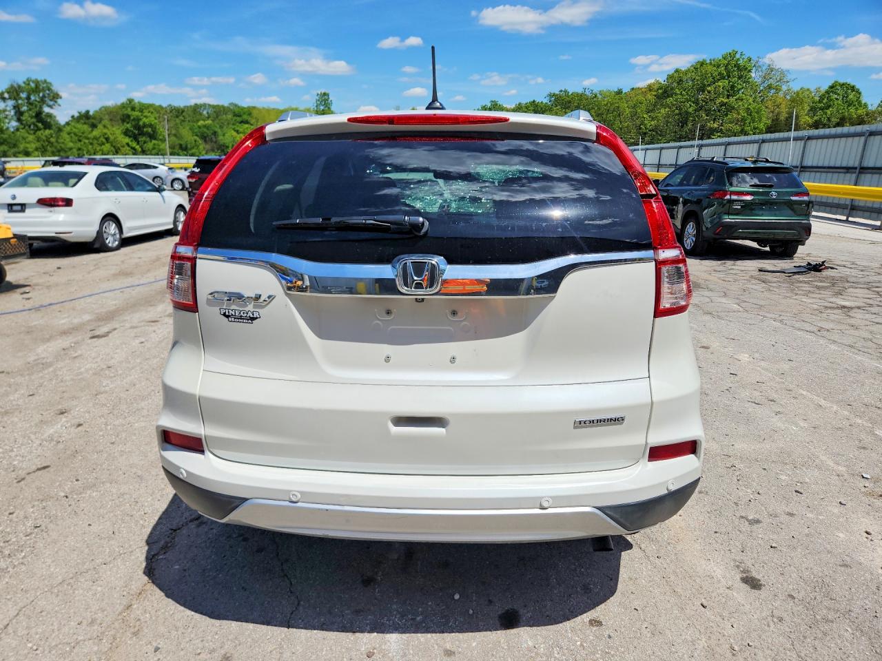 2015 Honda Cr-v Touring White vin: 5J6RM3H96FL020075